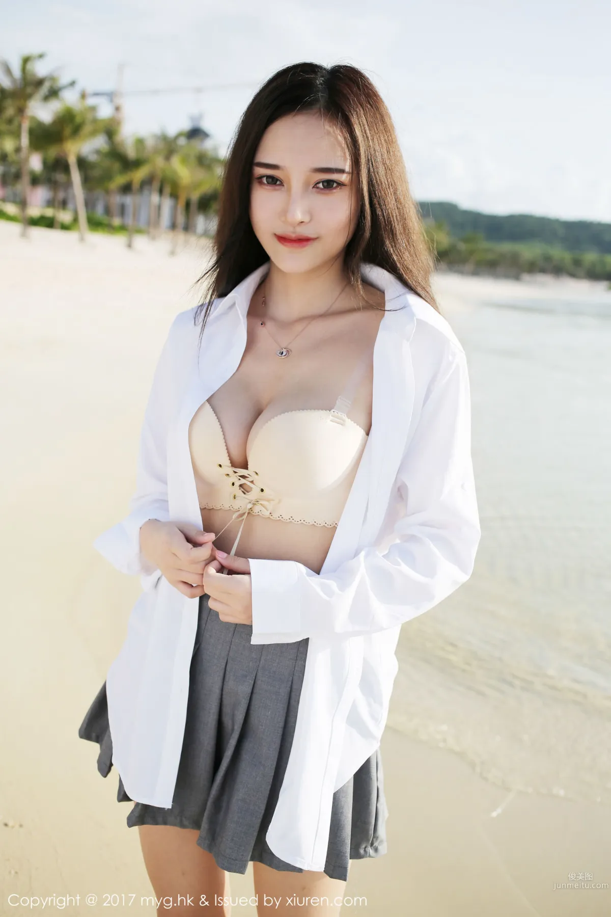 Tang Qier il, Seaside White Shirt and Short Skirt Series [MyGirl] VOL.259 Photo Set photo 10