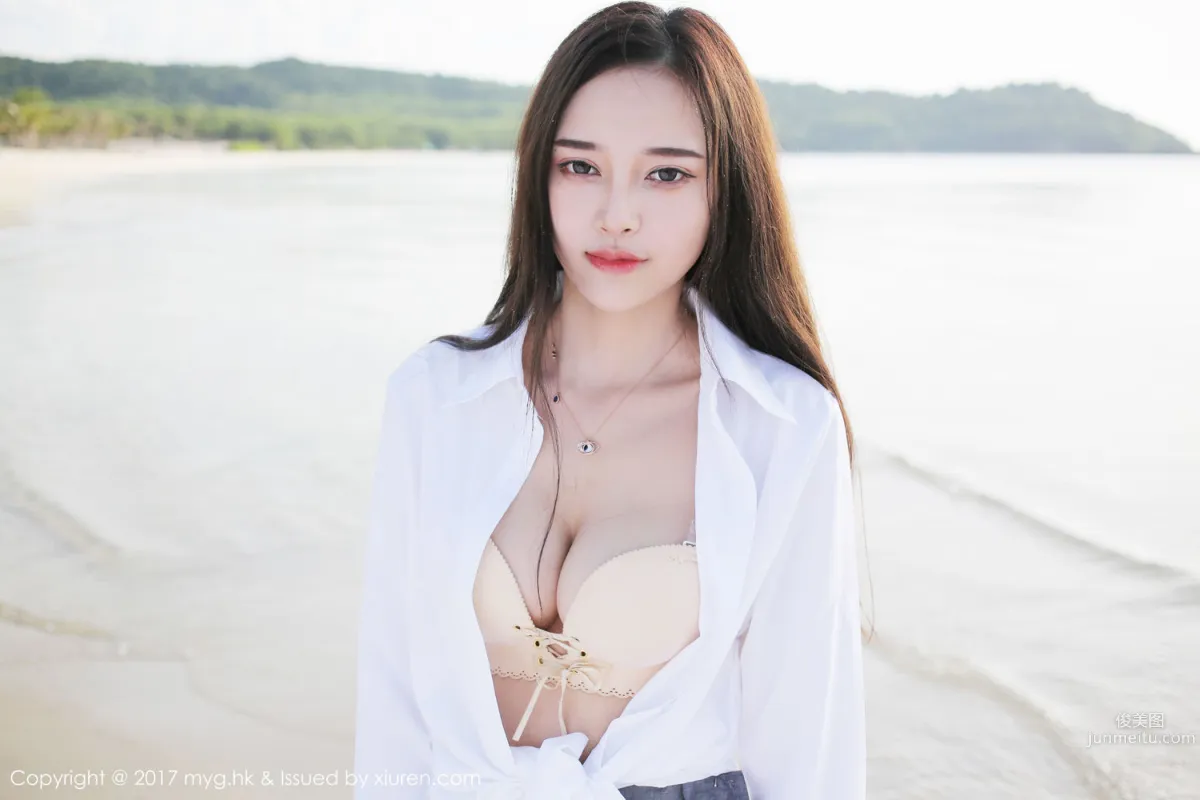 Tang Qier il, Seaside White Shirt and Short Skirt Series [MyGirl] VOL.259 Photo Set photo 16