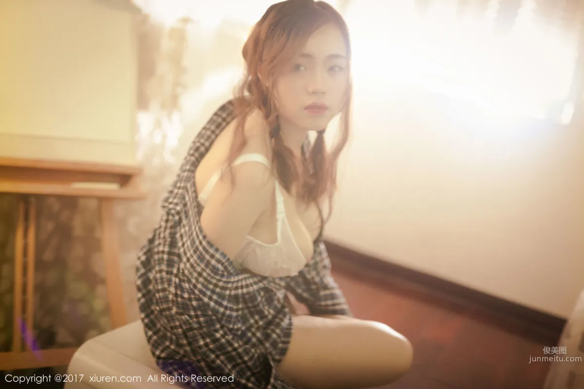 Miai Demon 'Plaid Shirt + Semi-Sheer Lingerie Series' [XiuRen] No.754 Photo Set photo 38