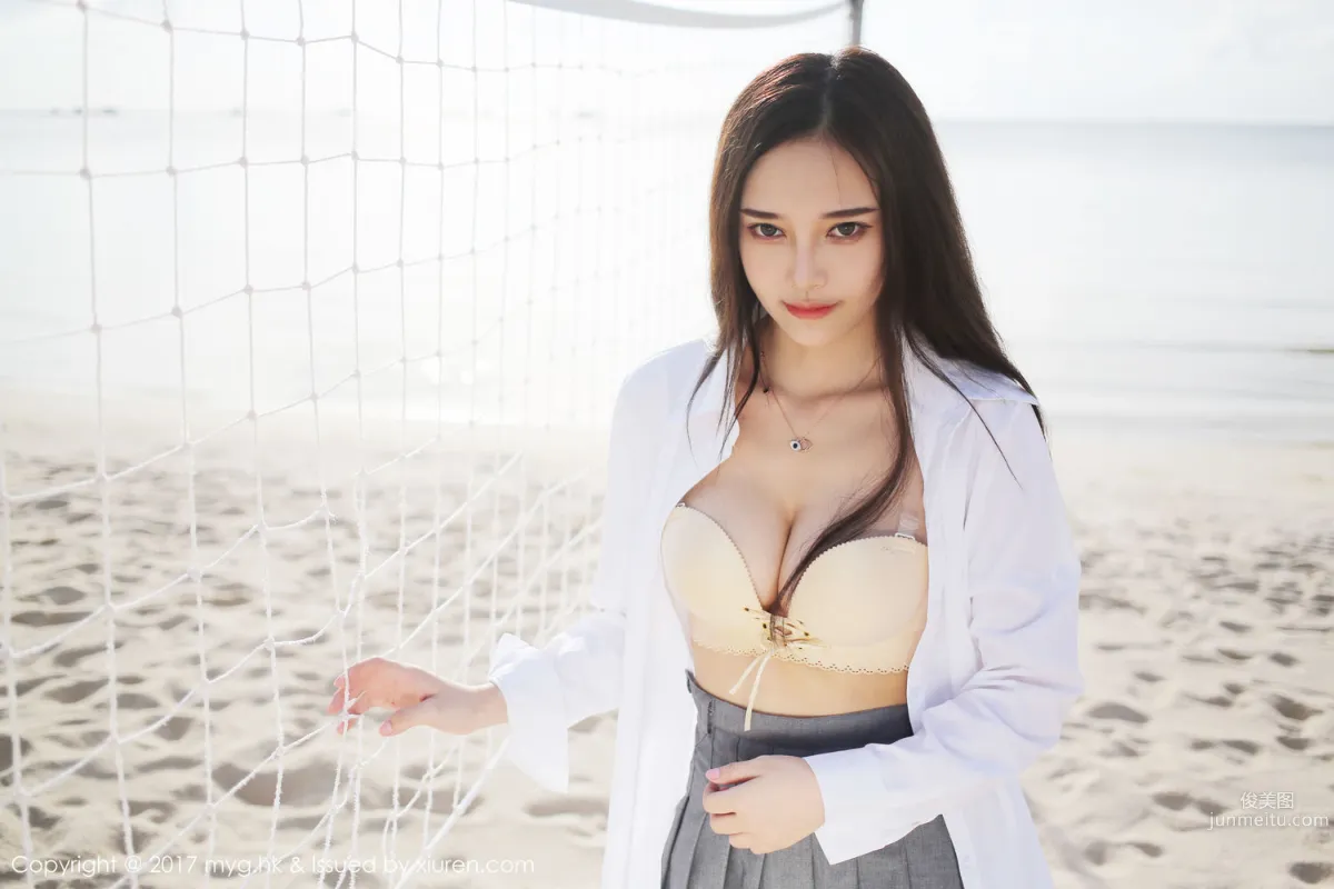 Tang Qier il, Seaside White Shirt and Short Skirt Series [MyGirl] VOL.259 Photo Set photo 34
