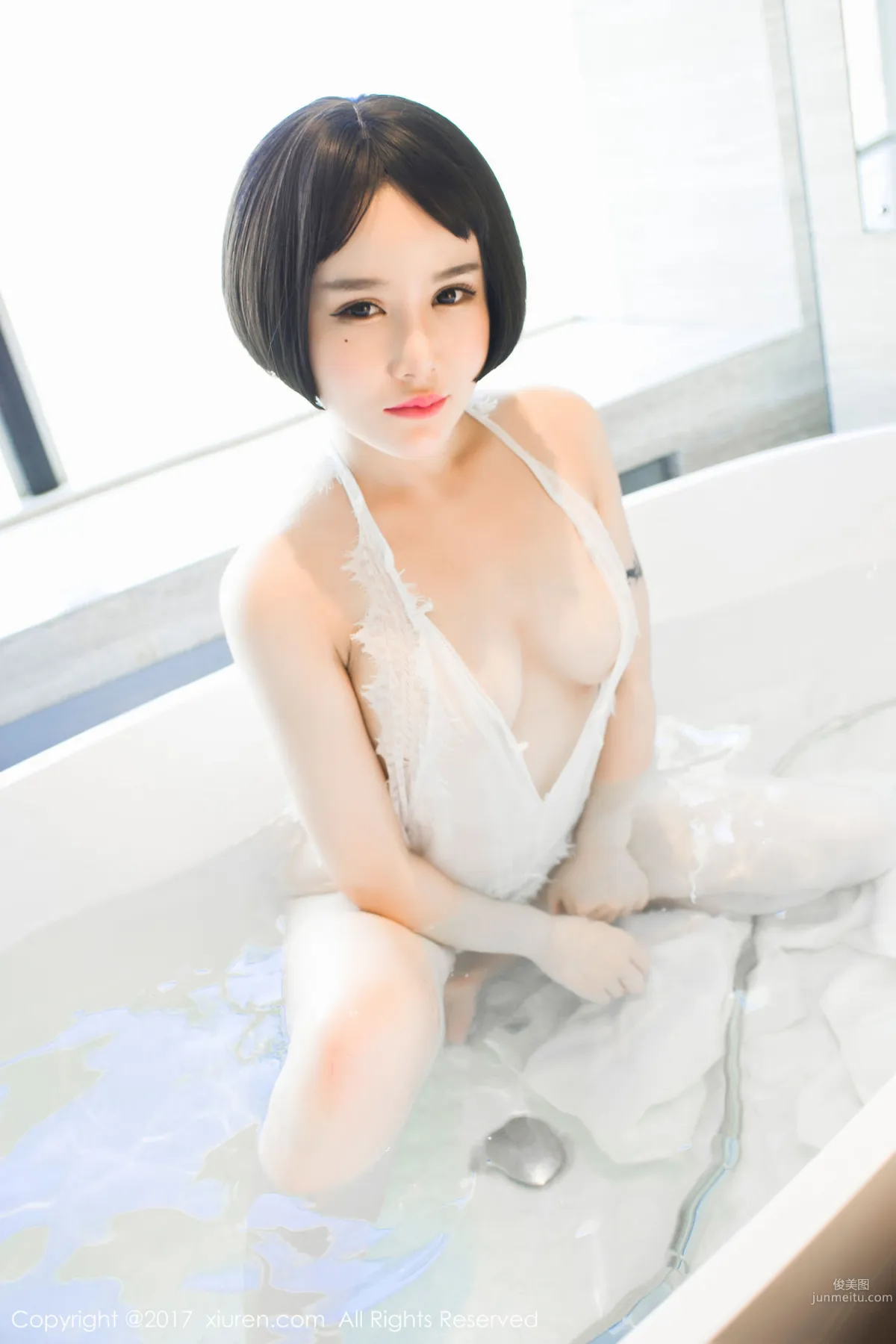 You Xi, Lace Bathtub Wet Body + Pink Embroidered Lingerie [XiuRen] No.770 Photo Set photo 44