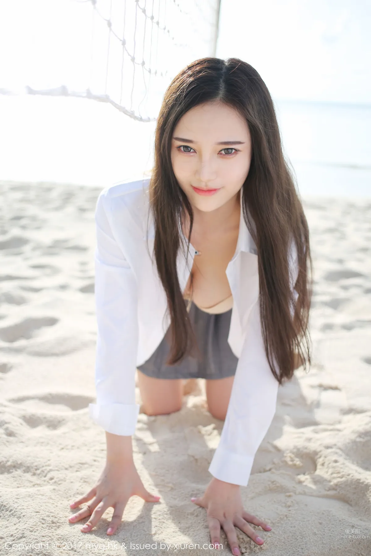 Tang Qier il, Seaside White Shirt and Short Skirt Series [MyGirl] VOL.259 Photo Set photo 58
