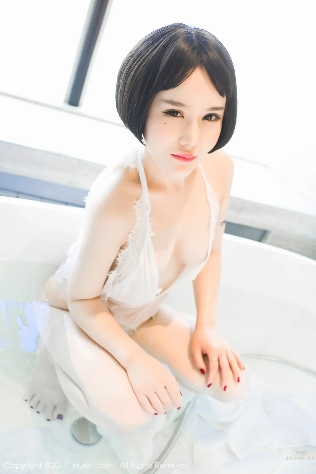 You Xi, Lace Bathtub Wet Body + Pink Embroidered Lingerie [XiuRen] No.770 Photo Set photo 42