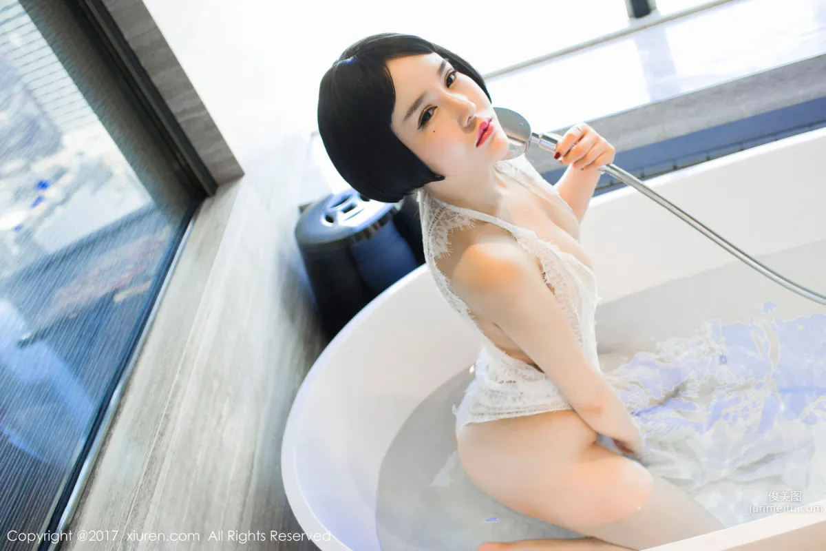 You Xi, Lace Bathtub Wet Body + Pink Embroidered Lingerie [XiuRen] No.770 Photo Set photo 17