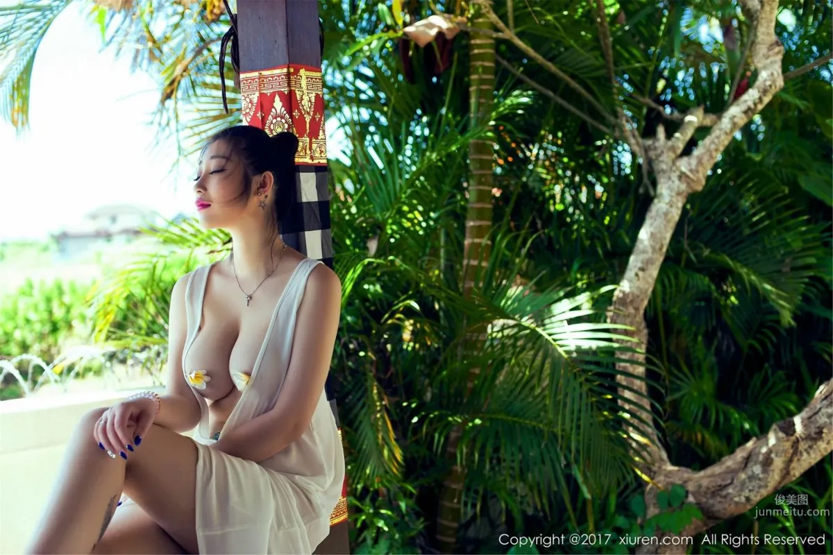 Daji Toxic 'Deep V Open-Chest Long Dress + Black Bikini' [XiuRen] No.750 Photo Set photo 20