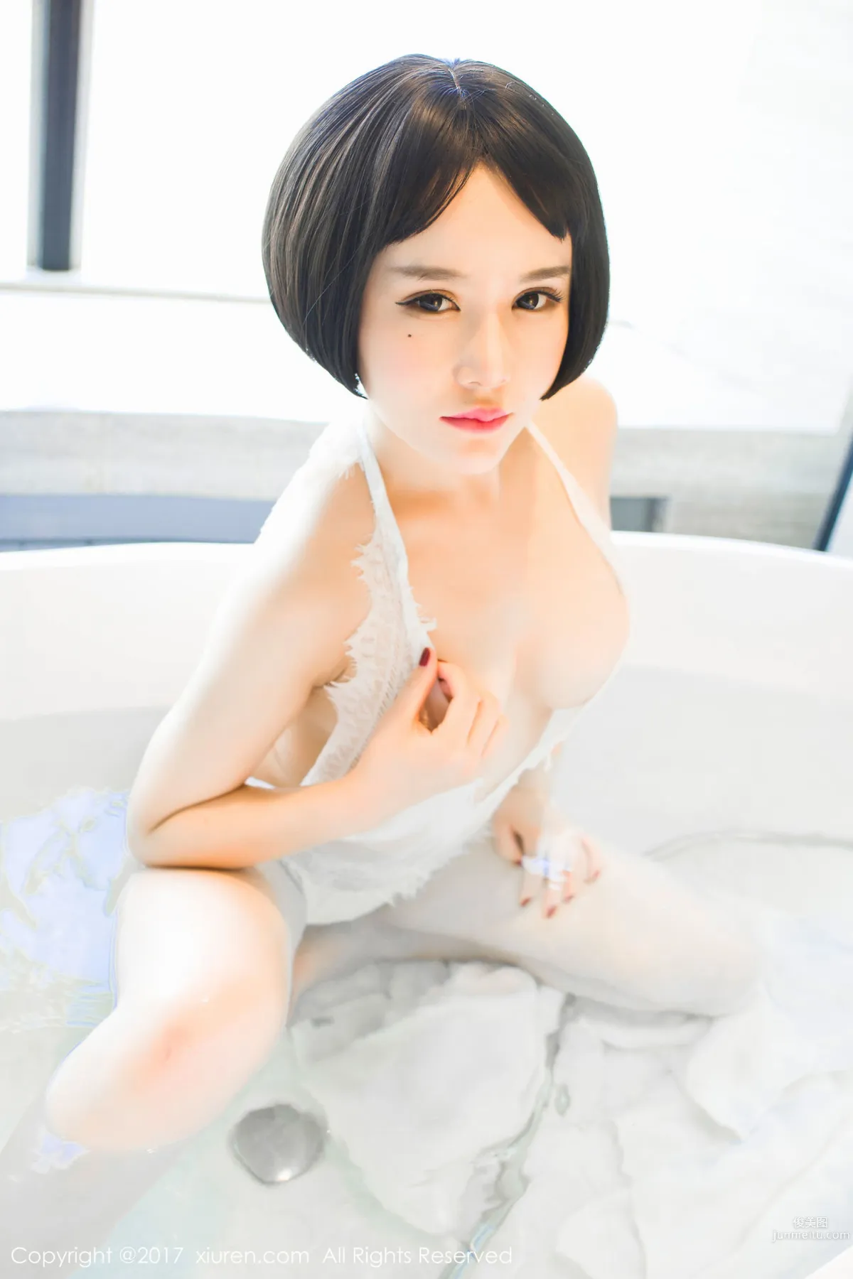 You Xi, Lace Bathtub Wet Body + Pink Embroidered Lingerie [XiuRen] No.770 Photo Set photo 9
