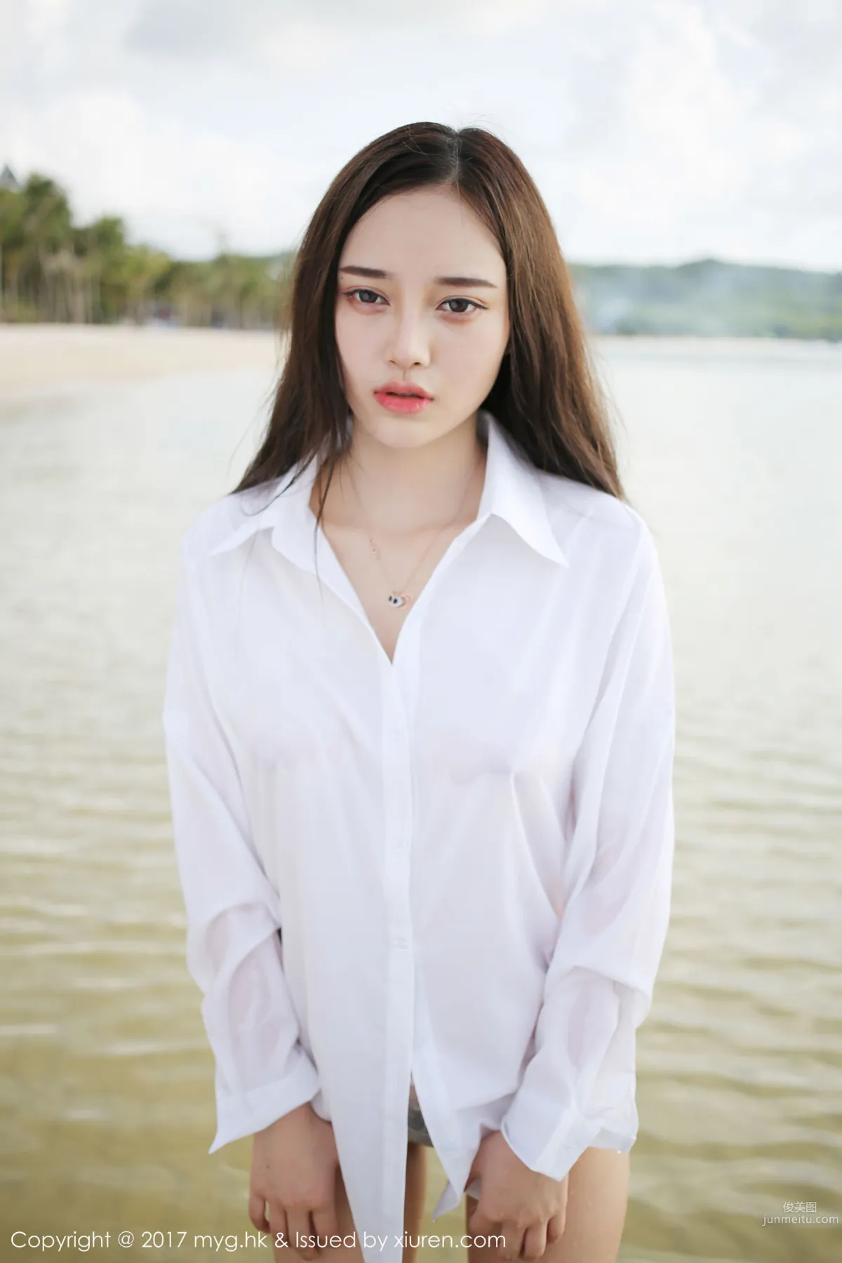 Tang Qier il, Seaside White Shirt and Short Skirt Series [MyGirl] VOL.259 Photo Set photo 51