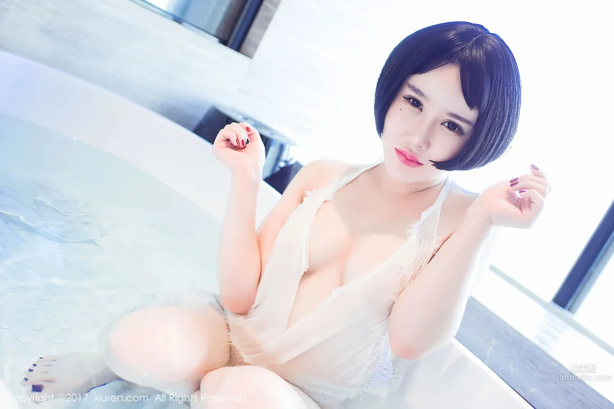 You Xi, Lace Bathtub Wet Body + Pink Embroidered Lingerie [XiuRen] No.770 Photo Set photo 41