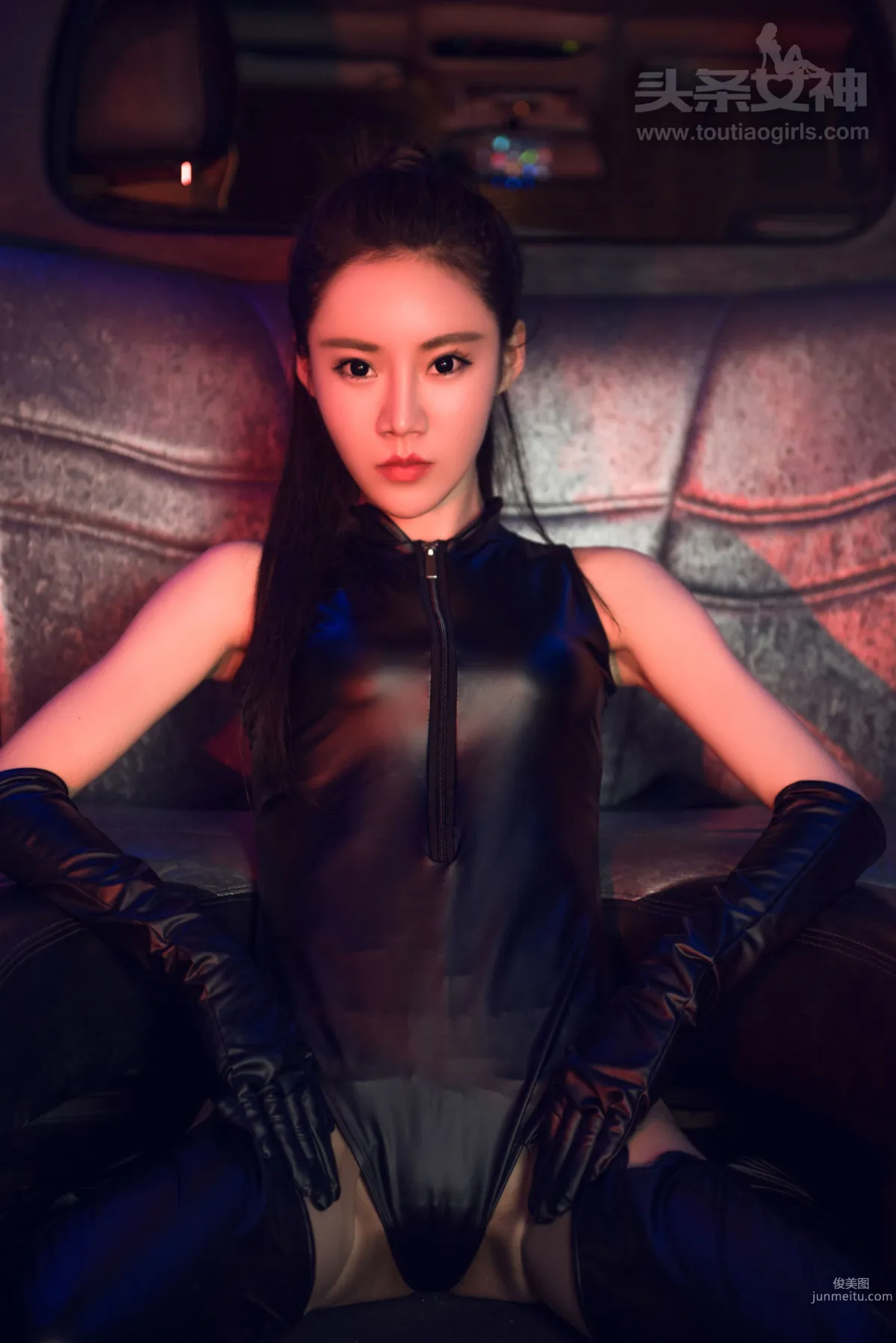 Fan Anni, Black Leather Extreme Rope Torture [TouTiao Goddess] Photo Set photo 12