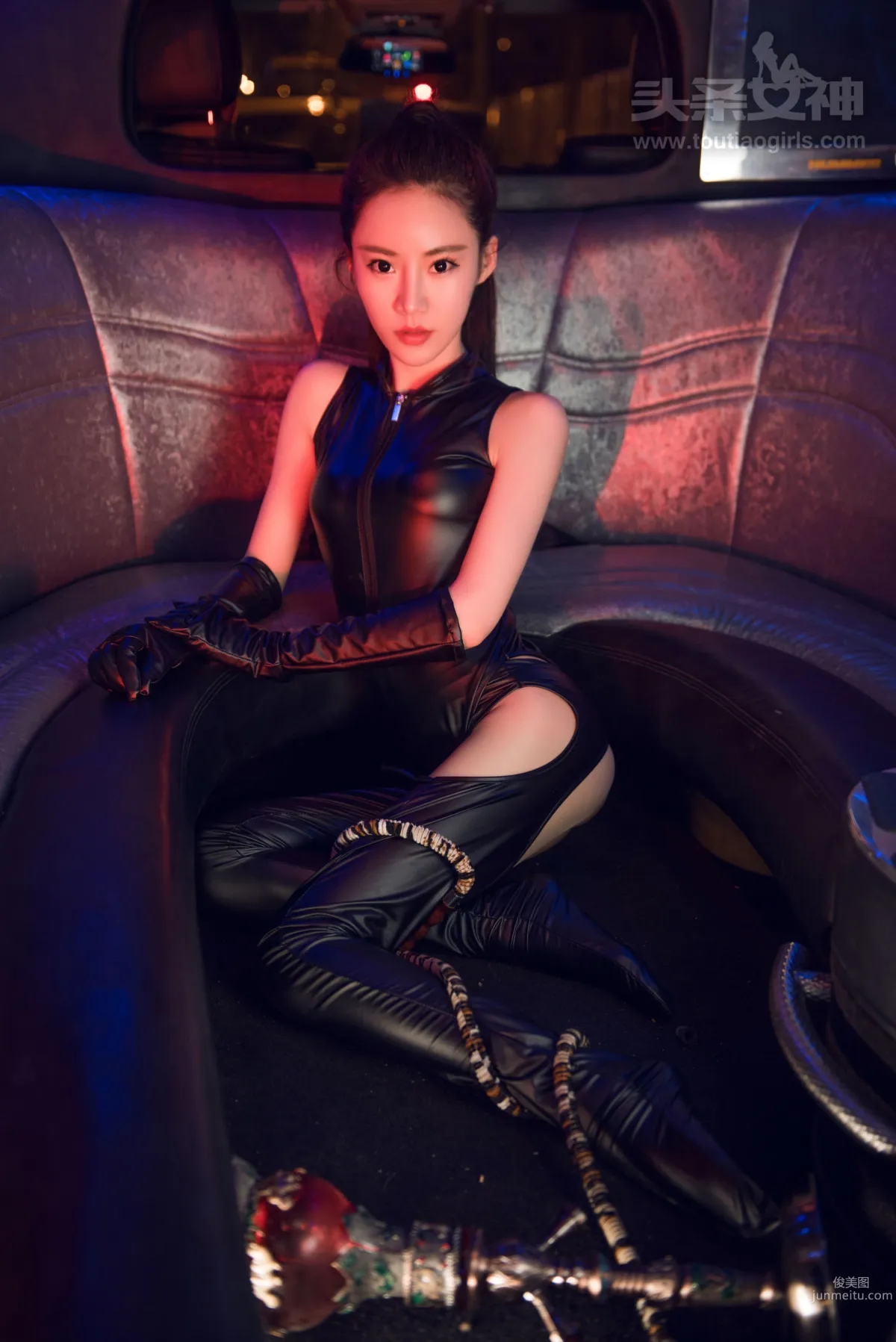 Fan Anni, Black Leather Extreme Rope Torture [TouTiao Goddess] Photo Set photo 11