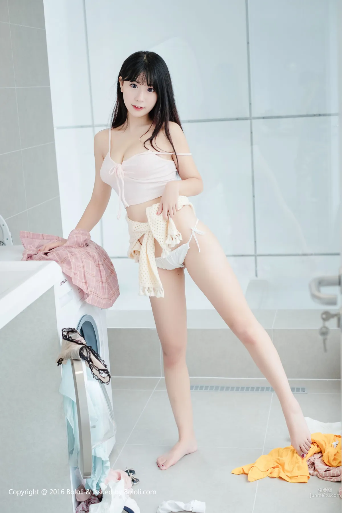 Mao Jiujiang, Baby Face and Big Bust Little Cat Nine, Laundry Room Playful Temptation [Boluoshe] BOL.005 Photo Set photo 42