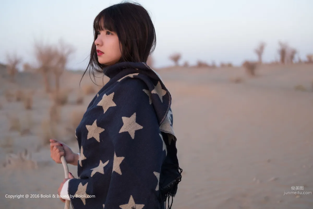 Zhou Wen/Qiu Qiu, Wearing a Sweater, Transforming into a Cutie, Desert Journey [Jimeng Culture] KIM014 Photo Set photo 20