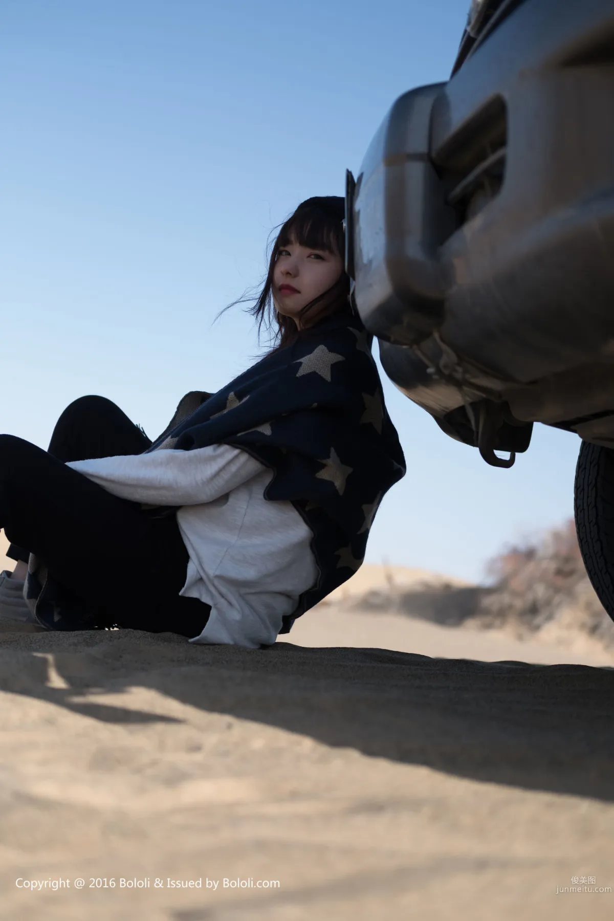 Zhou Wen/Qiu Qiu, Wearing a Sweater, Transforming into a Cutie, Desert Journey [Jimeng Culture] KIM014 Photo Set photo 13