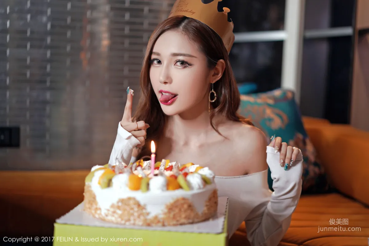 Meng Xiaonan Xiao Ye Mao, Sexy Fishnet Stockings and Tempting Bathroom Cream Smearing [FeiLin] Vol.116 Photo Set photo 5
