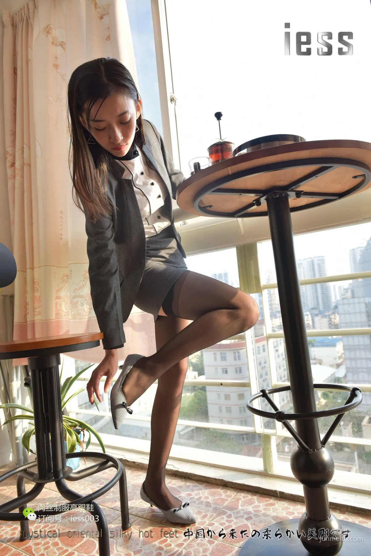 Silk Enjoyer 006 Qiuqiu, S-Shape Office Lady's Black Stockings Suspender Stockings [IESS] Photo Set photo 62