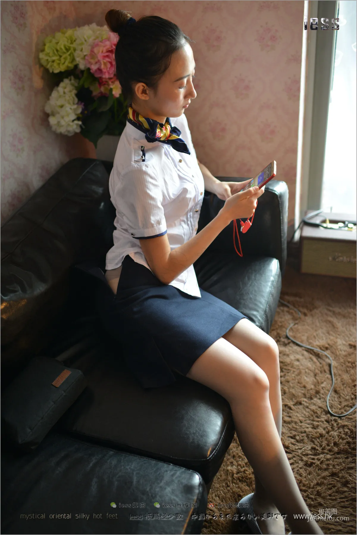 Silk Stockings Bento 135 New Model momo, Gray Stockings OL in Flats [IESS] Photo Set photo 65