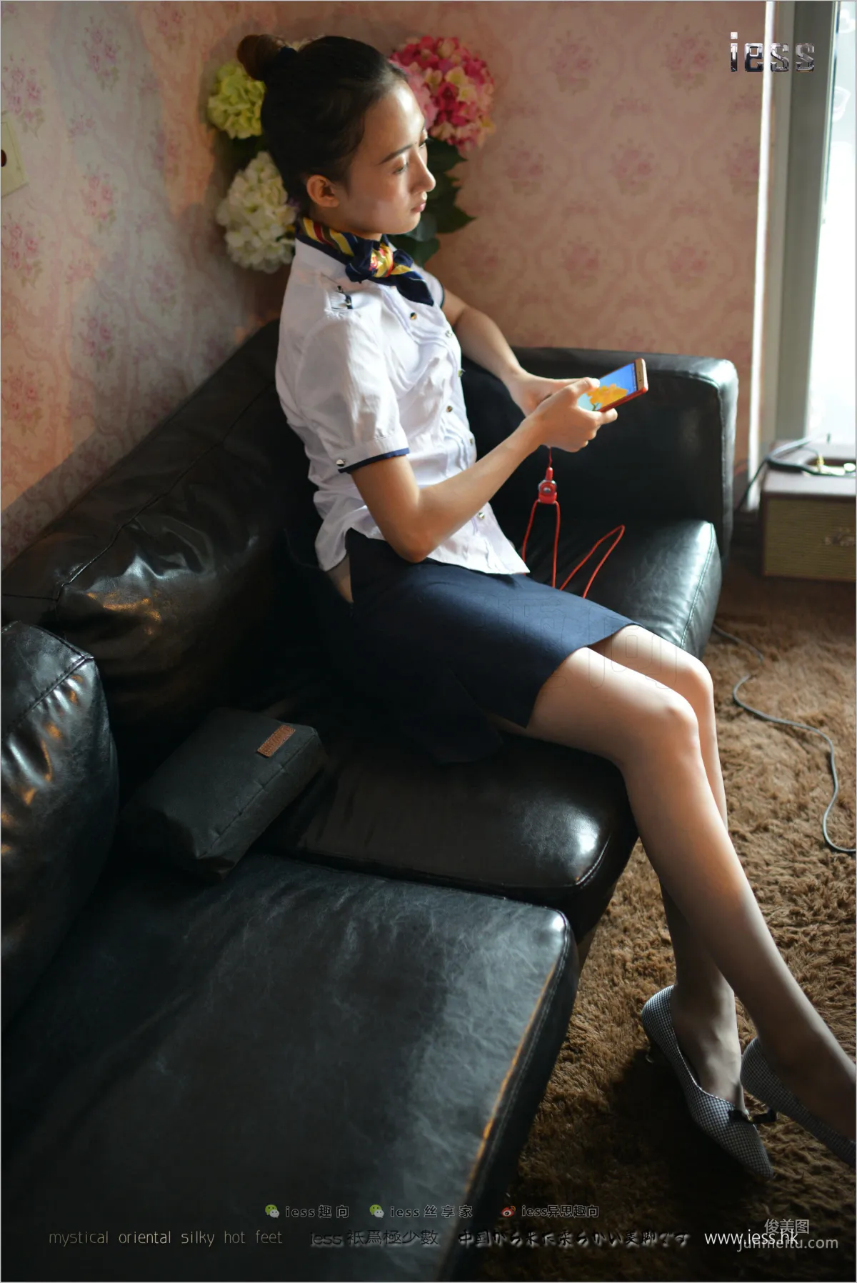 Silk Stockings Bento 135 New Model momo, Gray Stockings OL in Flats [IESS] Photo Set photo 66
