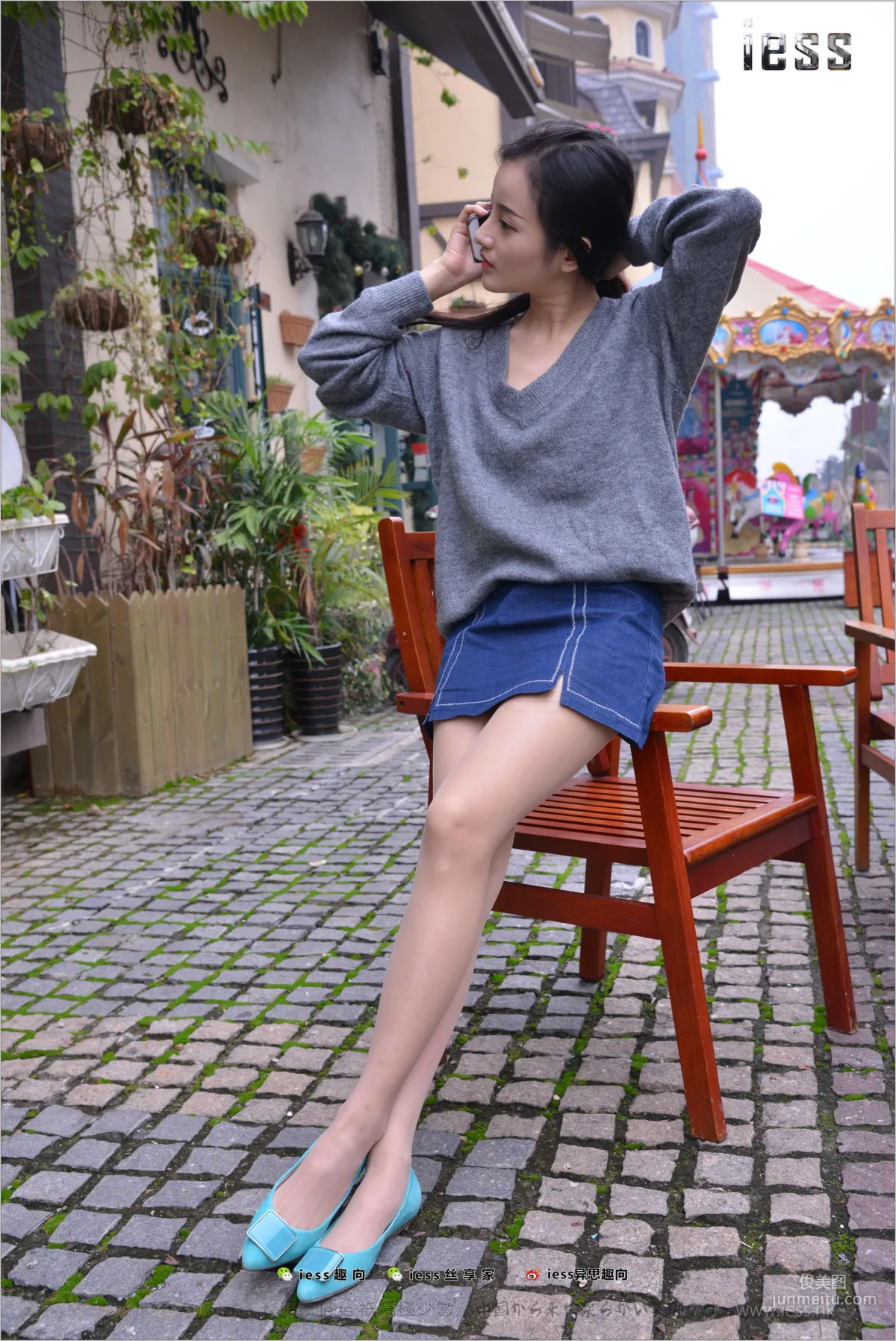 Silk Stockings Bento 173 Shi Qi, Blue Small Heels Double Eleven Special [IESS] Photo Set photo 49