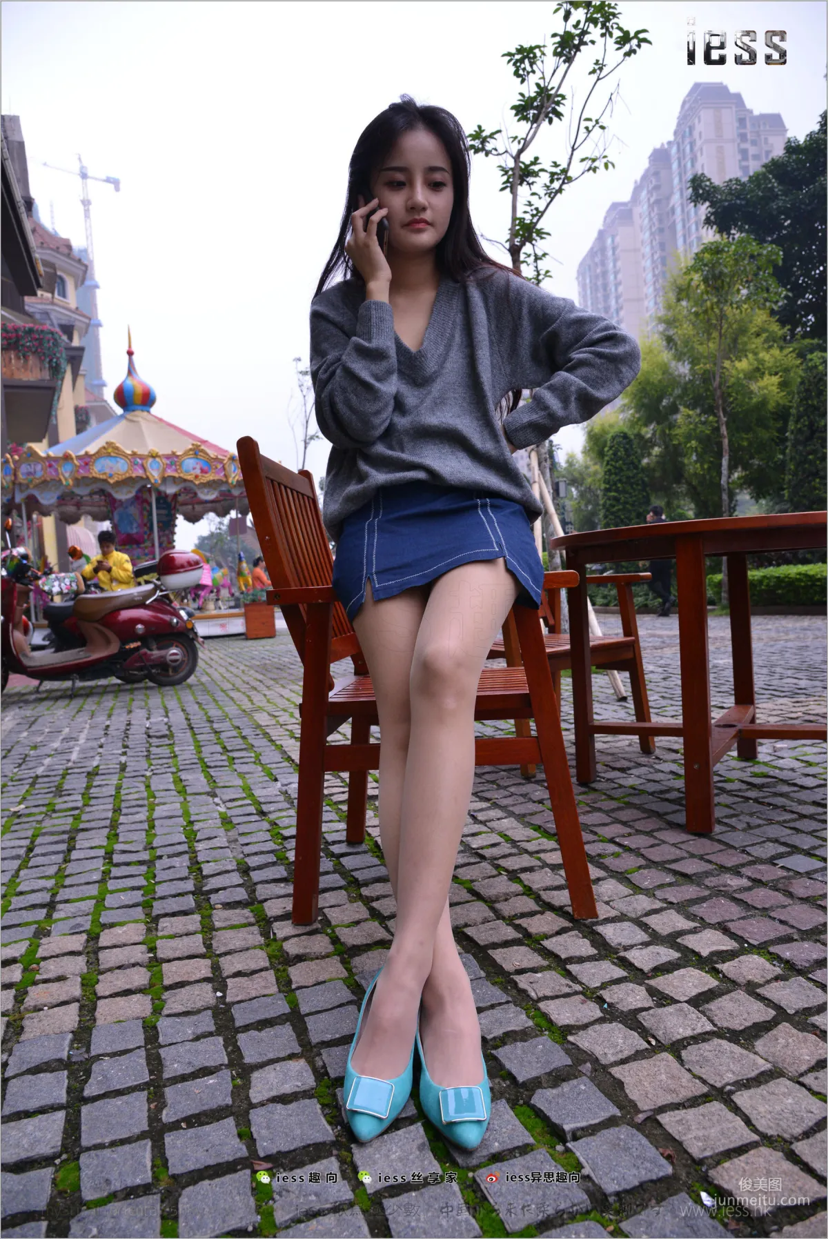 Silk Stockings Bento 173 Shi Qi, Blue Small Heels Double Eleven Special [IESS] Photo Set photo 60
