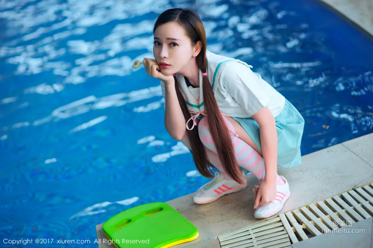 Ai Xiaoqing 'Human Bubble Bath + Japanese School Uniform Pool Lollipop' [XiuRen] NO.866 Photo Set photo 11