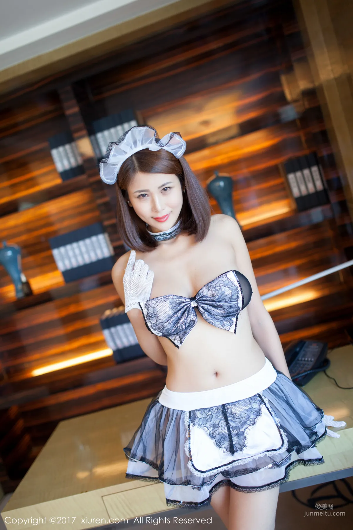Mengran Tongxue, Super Short Sexy Maid + OL Stockings Long Legs [XiuRen] NO.854 Photo Set photo 31