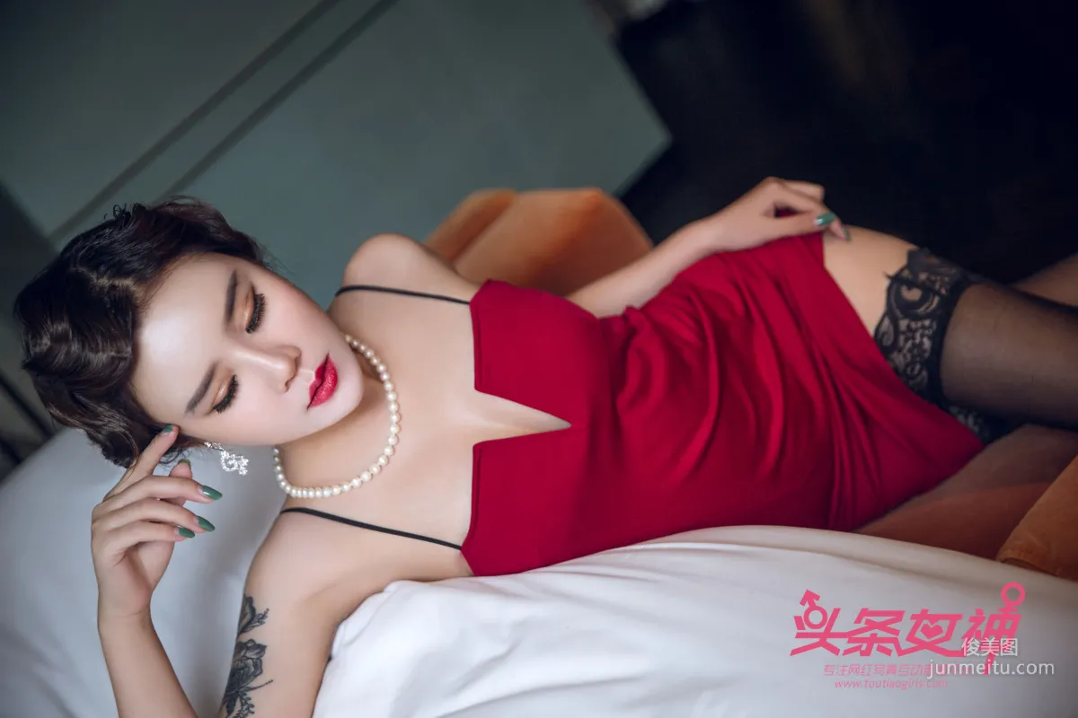 Ai Lisha 'Night Shanghai Qipao LOGO' [TouTiao Goddess] Photo Set photo 5