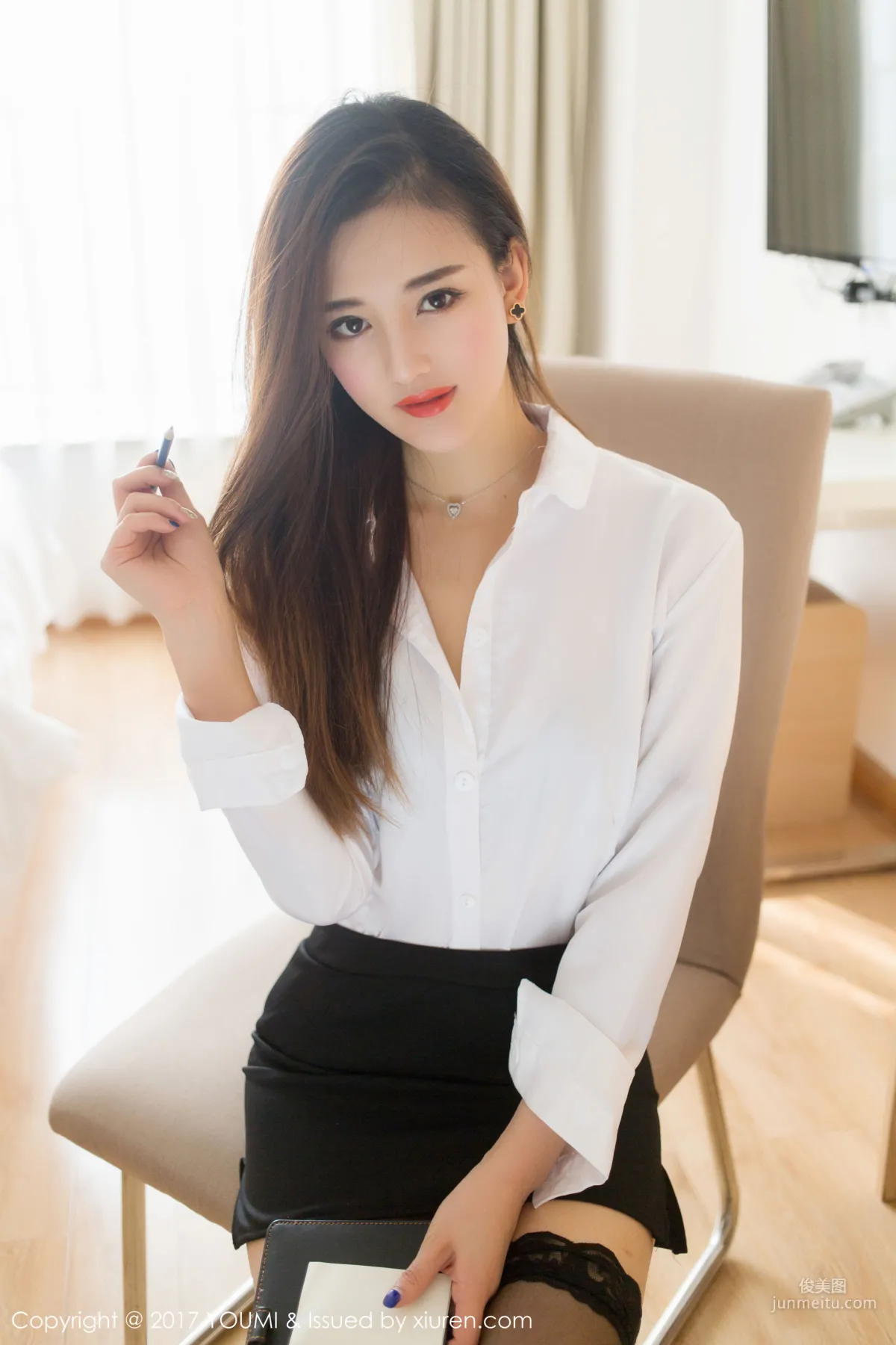 Nana TINA《Black Stockings OL Temptation + School Uniform》 [YouMi] VOL.087 Photo Set photo 9