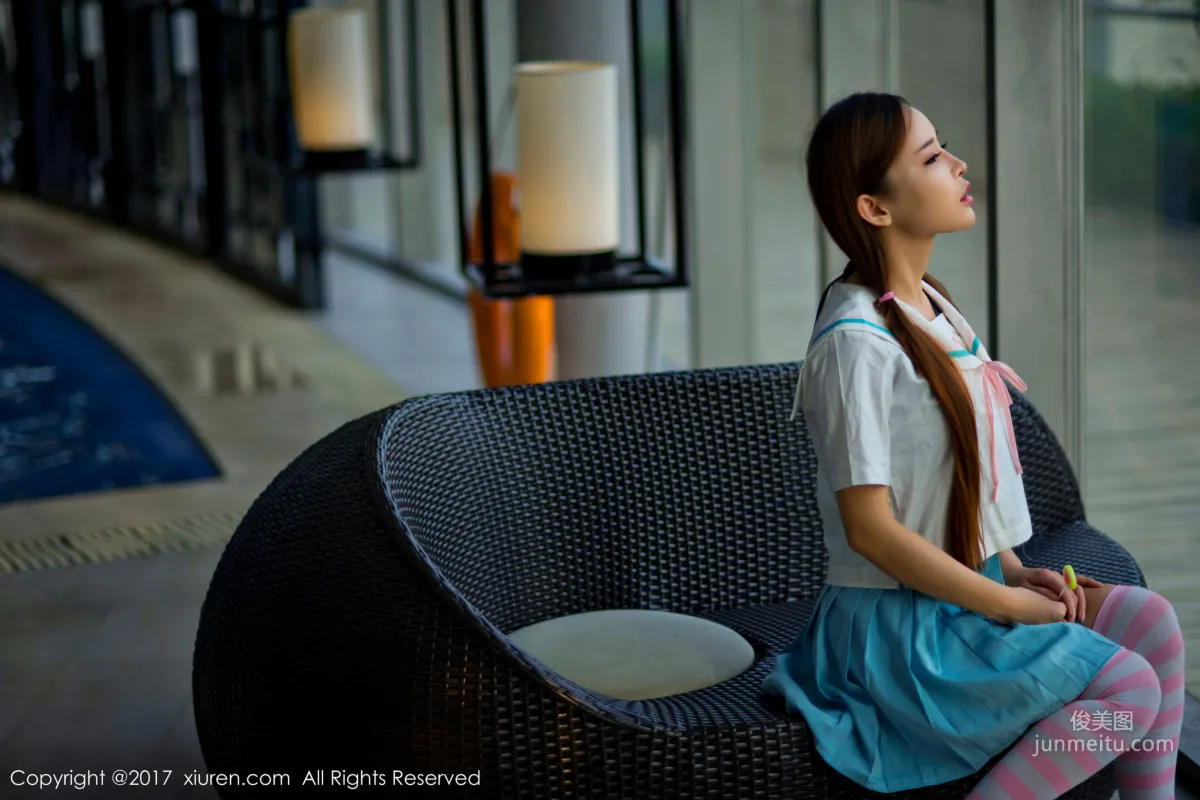Ai Xiaoqing 'Human Bubble Bath + Japanese School Uniform Pool Lollipop' [XiuRen] NO.866 Photo Set photo 9
