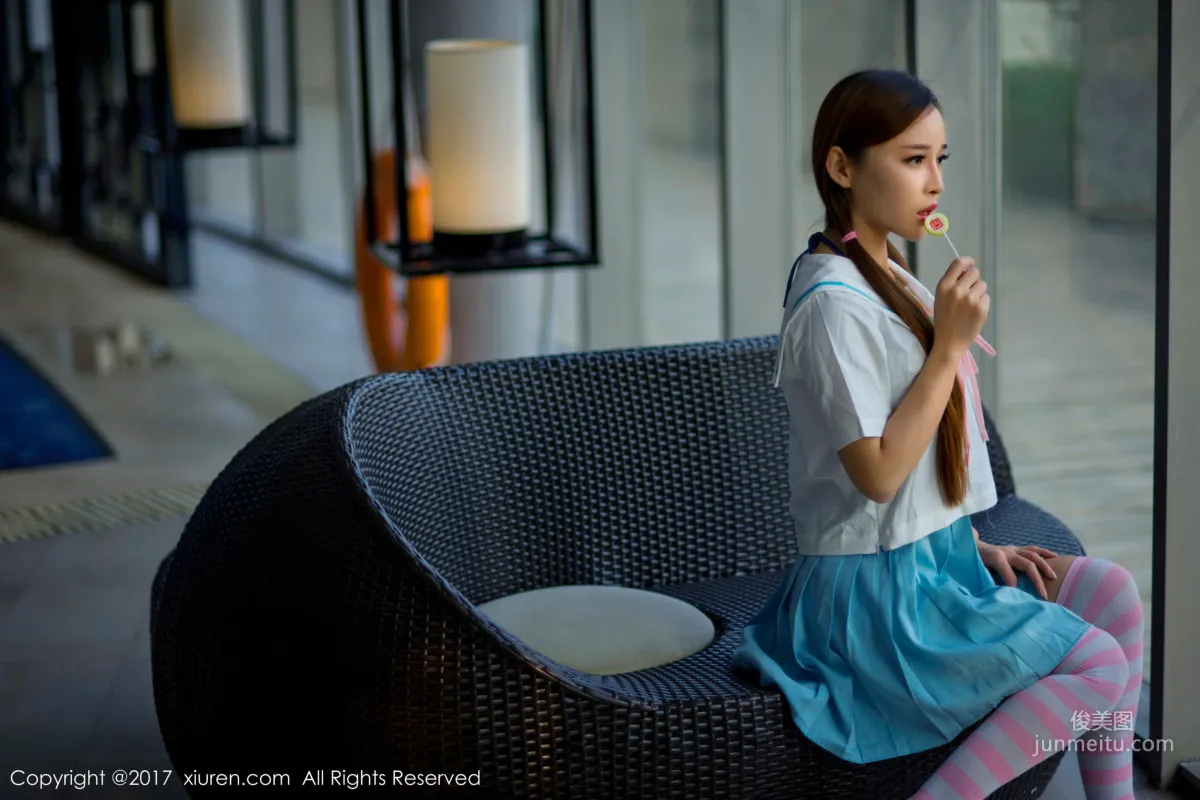 Ai Xiaoqing 'Human Bubble Bath + Japanese School Uniform Pool Lollipop' [XiuRen] NO.866 Photo Set photo 7