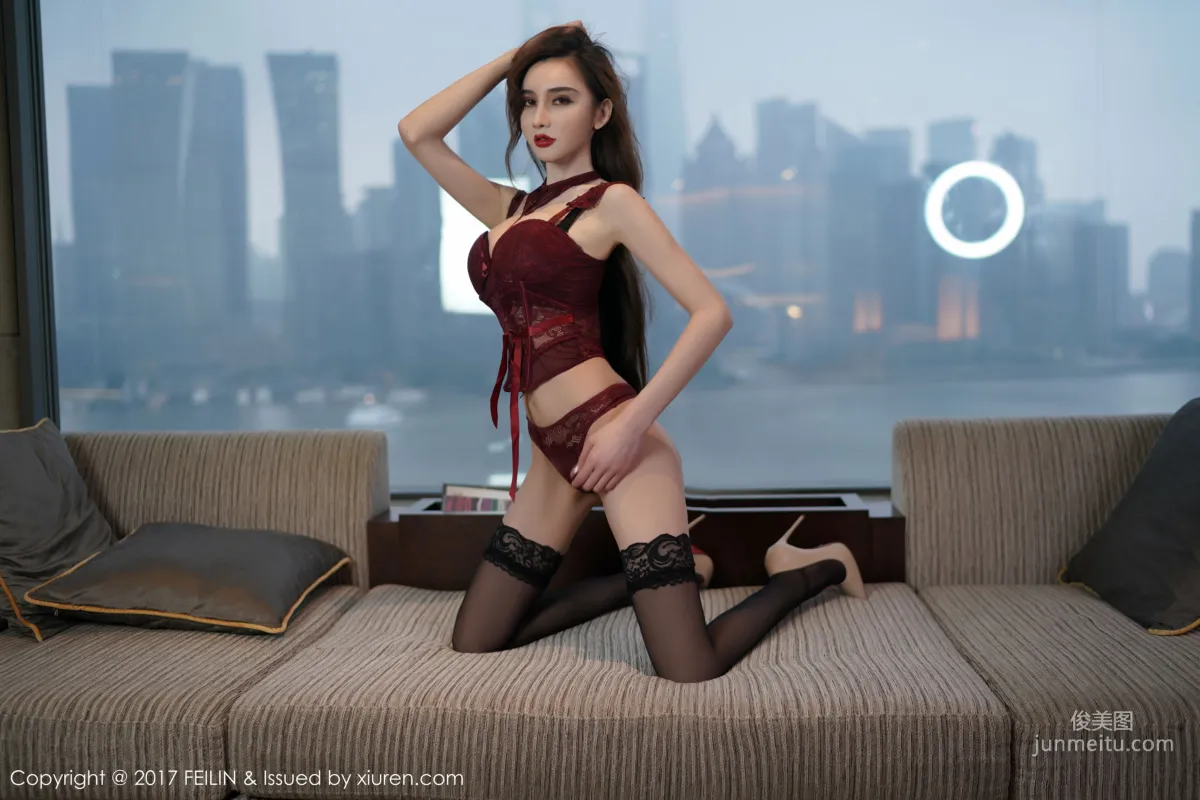 waya Xiao Diji, Net Stockings Bunny Girl + Black Stockings Temptation [FeiLin] VOL.120 Photo Set photo 22