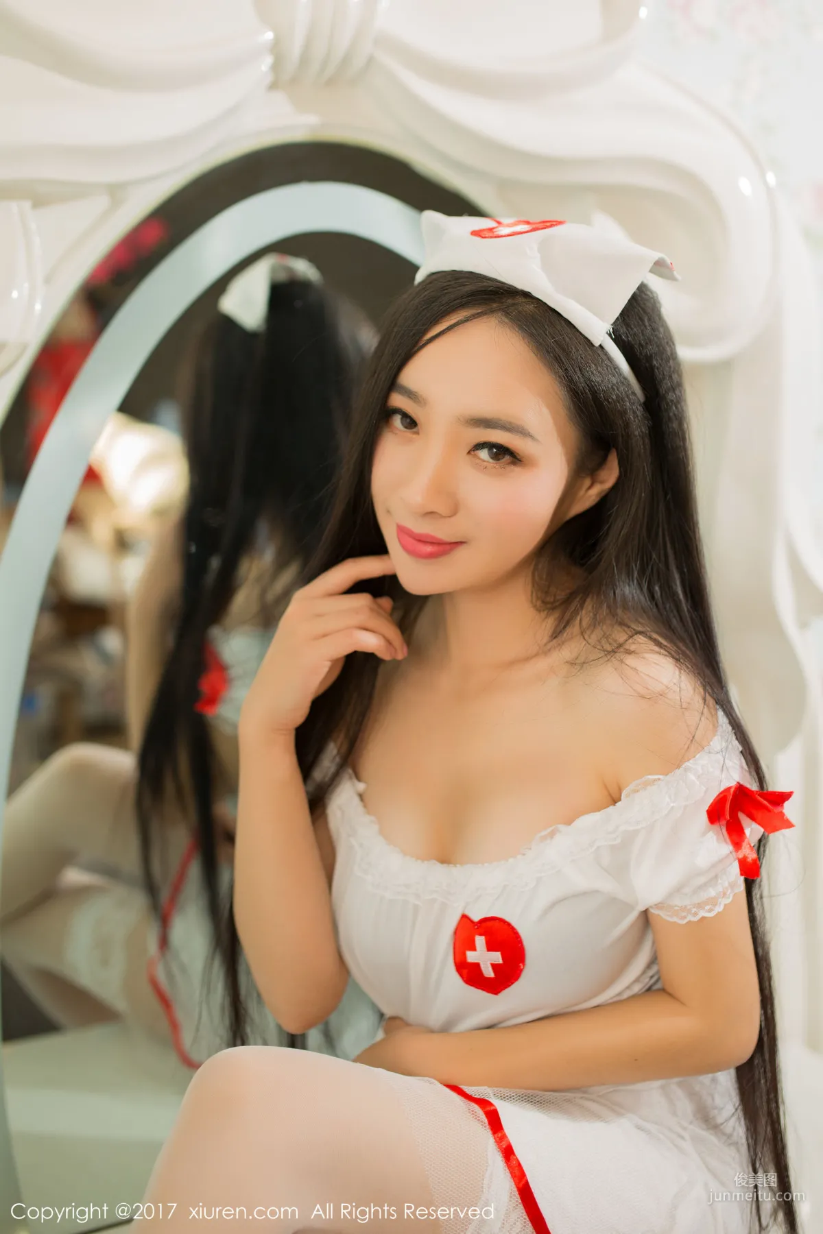 Aier 521, Black Stockings Bunny Girl + Sexy Nurse Uniform [XiuRen] NO.877 Photo Set photo 41