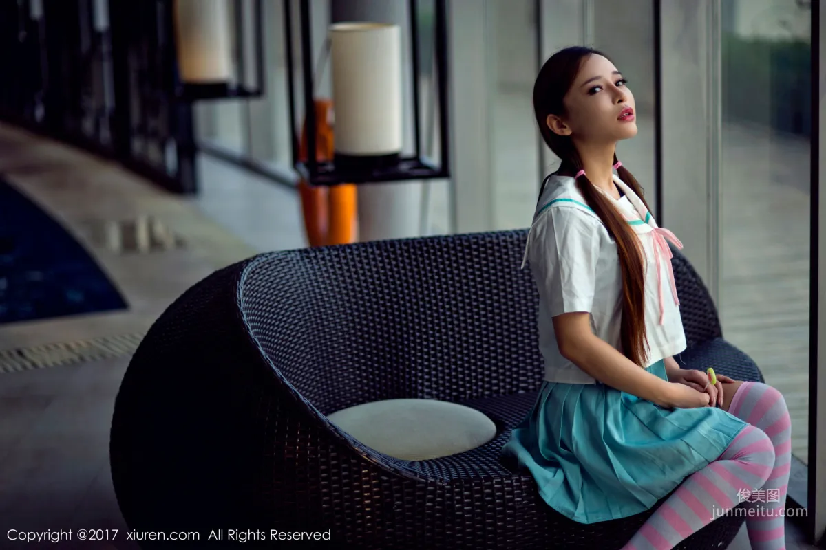 Ai Xiaoqing 'Human Bubble Bath + Japanese School Uniform Pool Lollipop' [XiuRen] NO.866 Photo Set photo 8