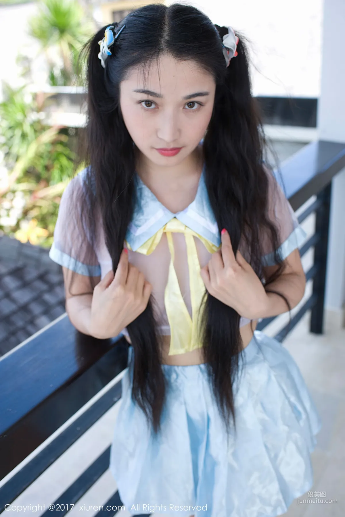 Panpan Longnv sunny《Milk Bath School Uniform + Transparent School Uniform + Black Nipple Covers》[XiuRen] NO.853 Photo Set photo 32