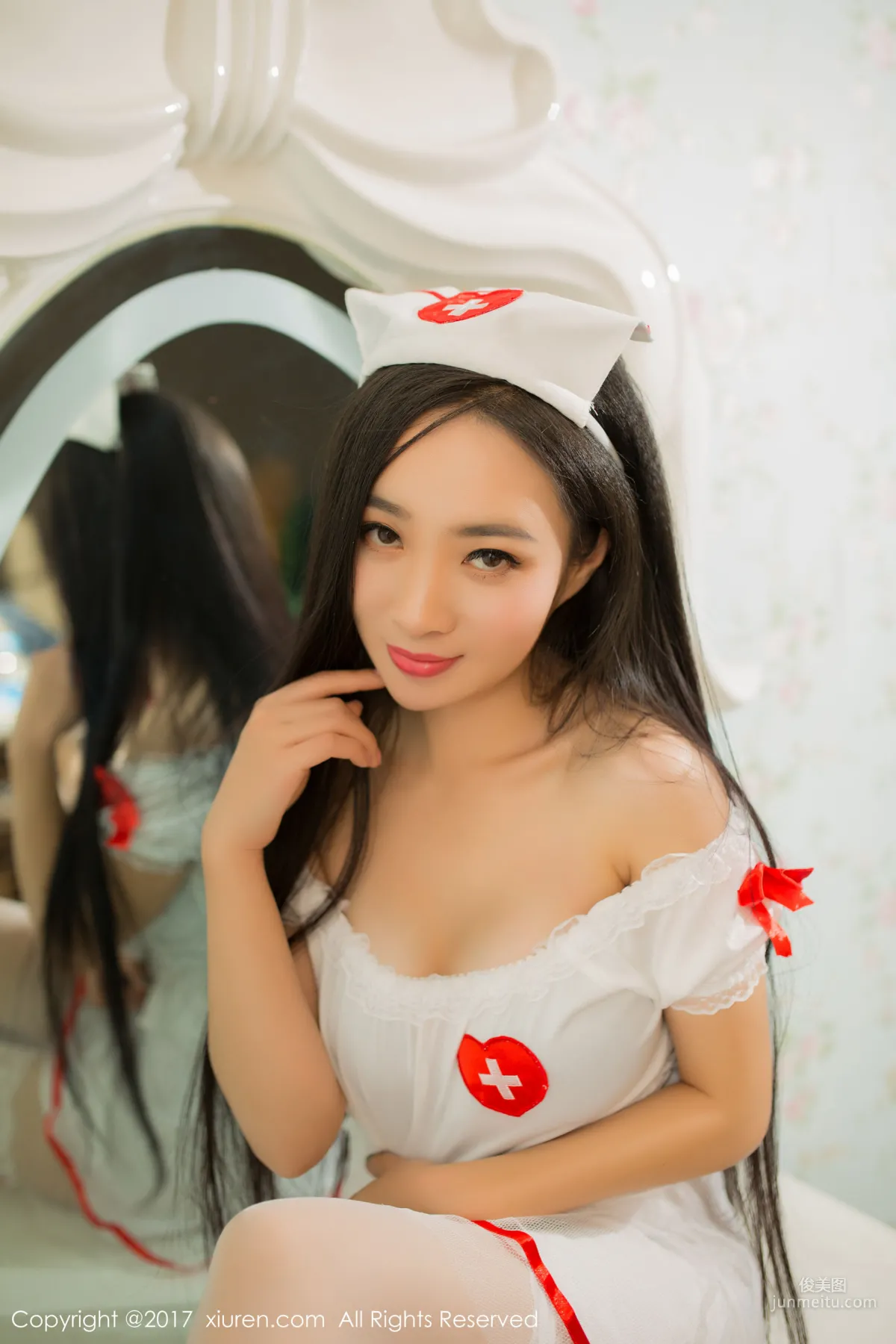 Aier 521, Black Stockings Bunny Girl + Sexy Nurse Uniform [XiuRen] NO.877 Photo Set photo 42