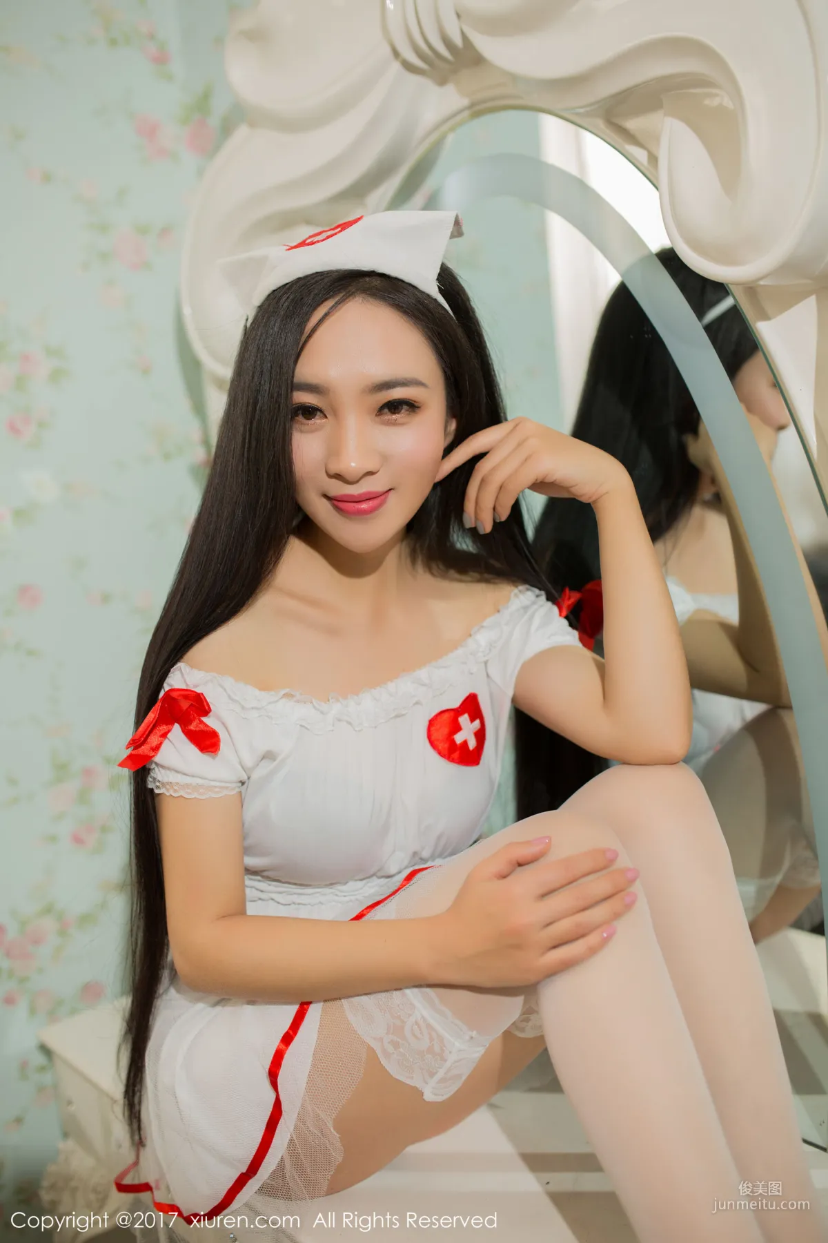 Aier 521, Black Stockings Bunny Girl + Sexy Nurse Uniform [XiuRen] NO.877 Photo Set photo 44