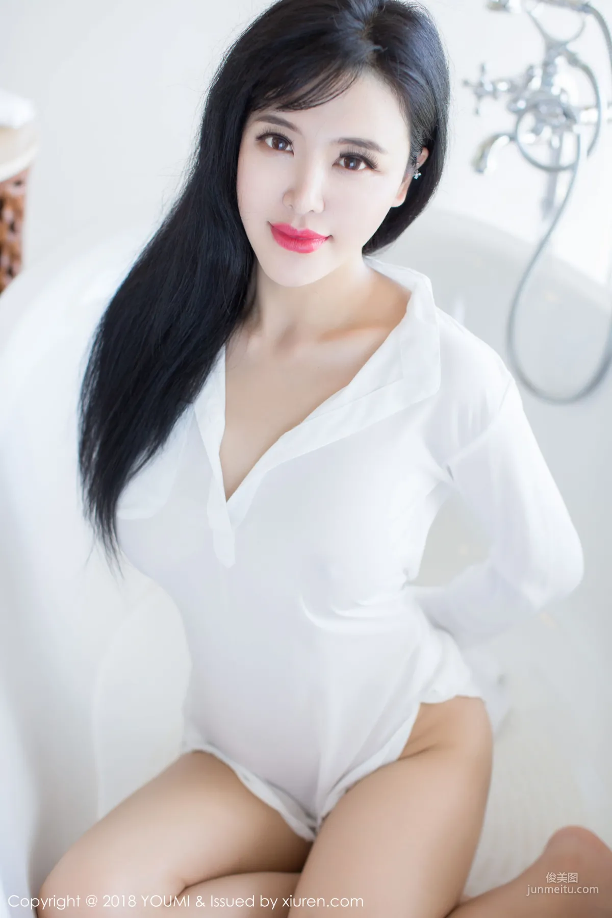 Liu Yuer White Shirt + Black Sexy Lingerie [YouMi] Vol.107 Photo Set photo 5