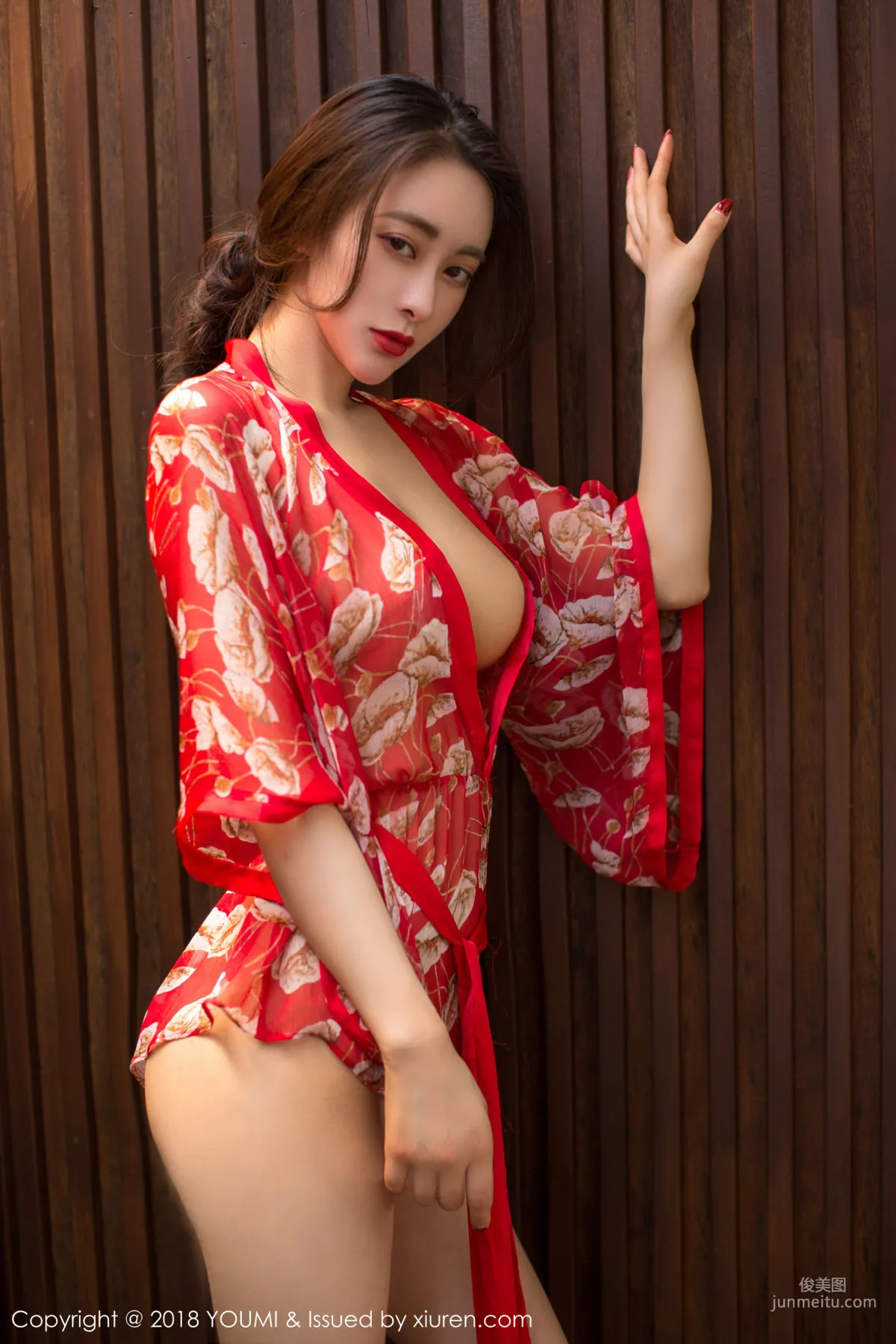 Mu Feifei, Red Kimono [YouMi] Vol.104 Photo Set photo 6