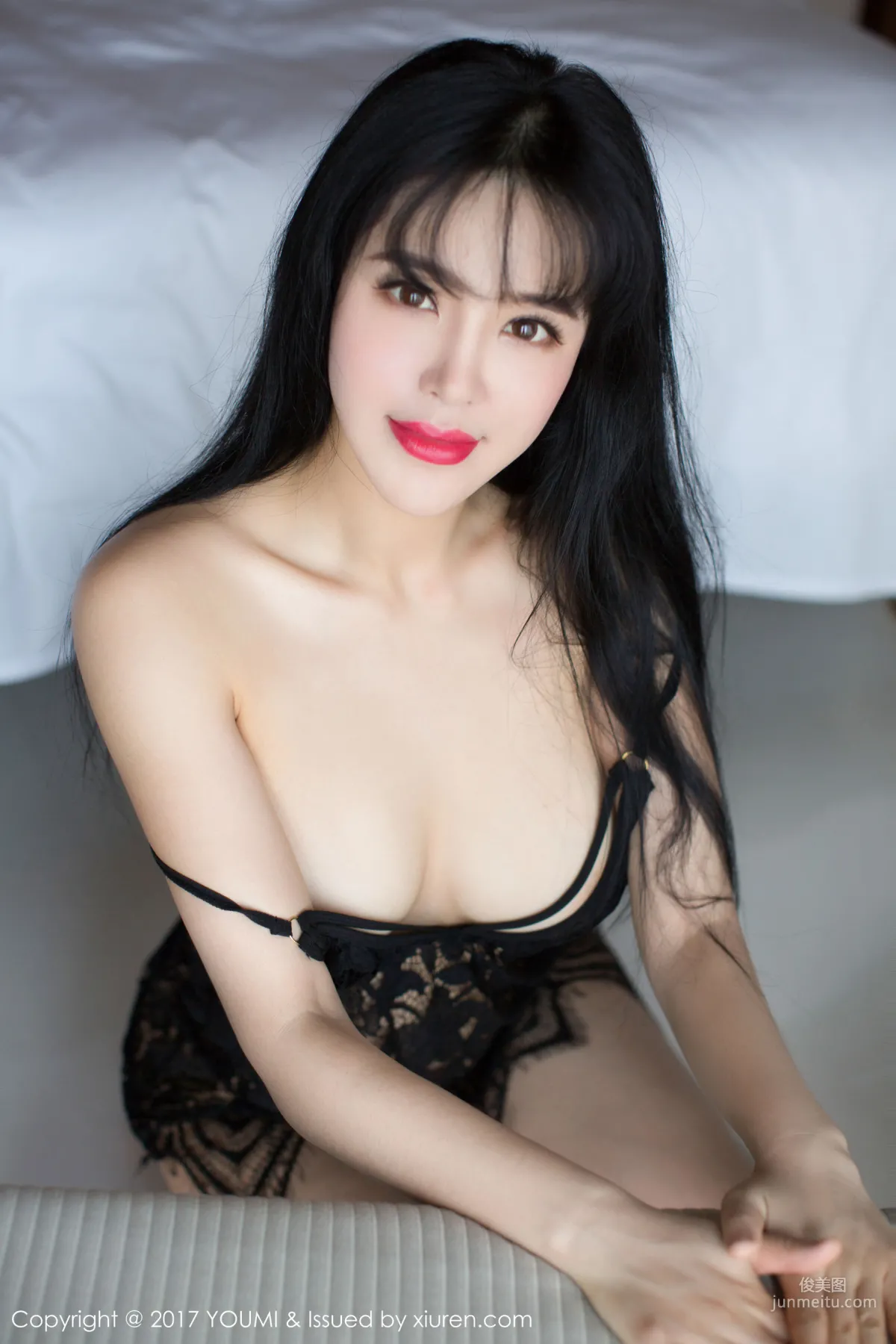 Liu Yuer, Red Cutout Lingerie + Black Vacuum Nightgown [YouMi] Vol.101 Photo Set photo 38