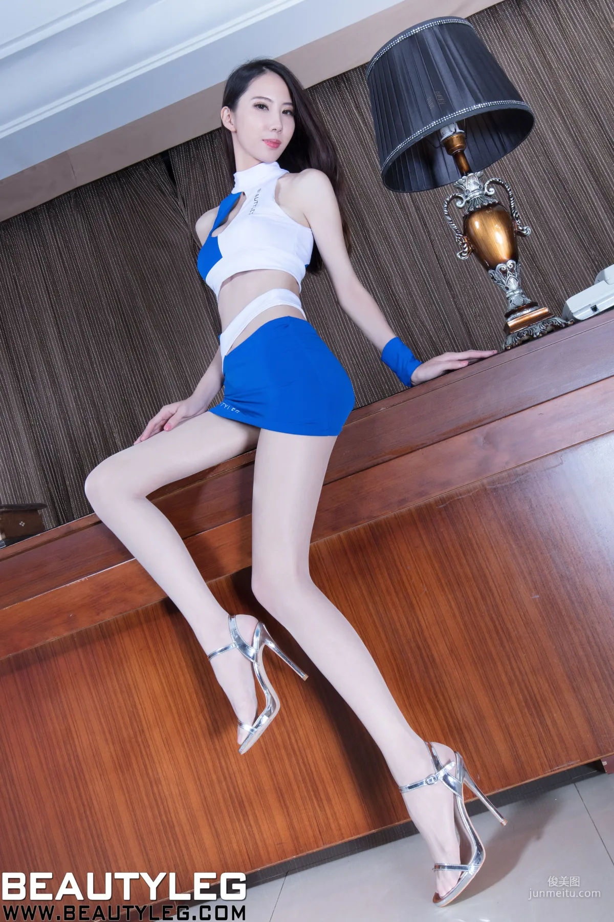 Tong Caixuan Yoyo, Bodycon Uniform + Bodysuit Nude Stockings [Beautyleg] No.1592 Photo Set photo 9