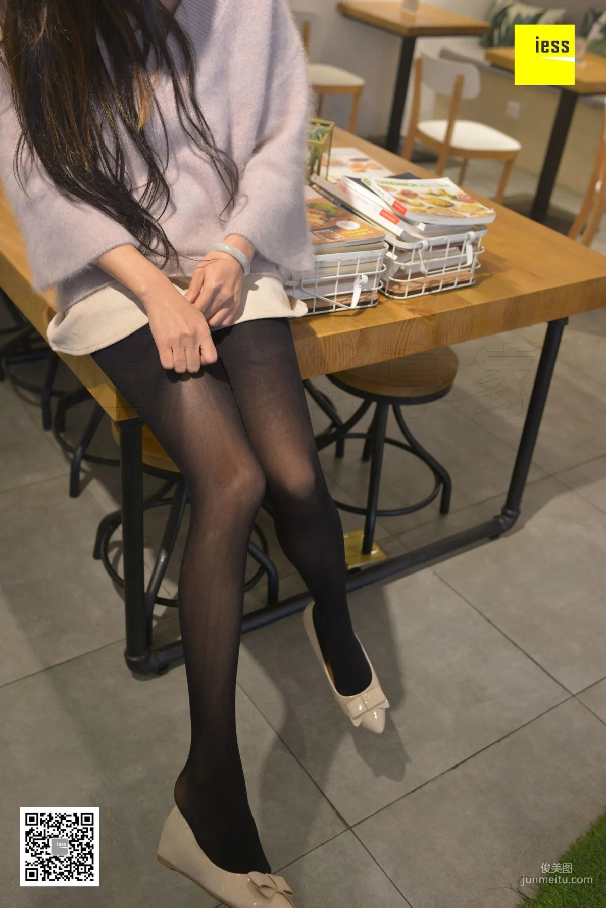 Xiao Yu, 50D Black Stockings and Flats [IESS] Stockings Lover 195 Photo Set photo 29