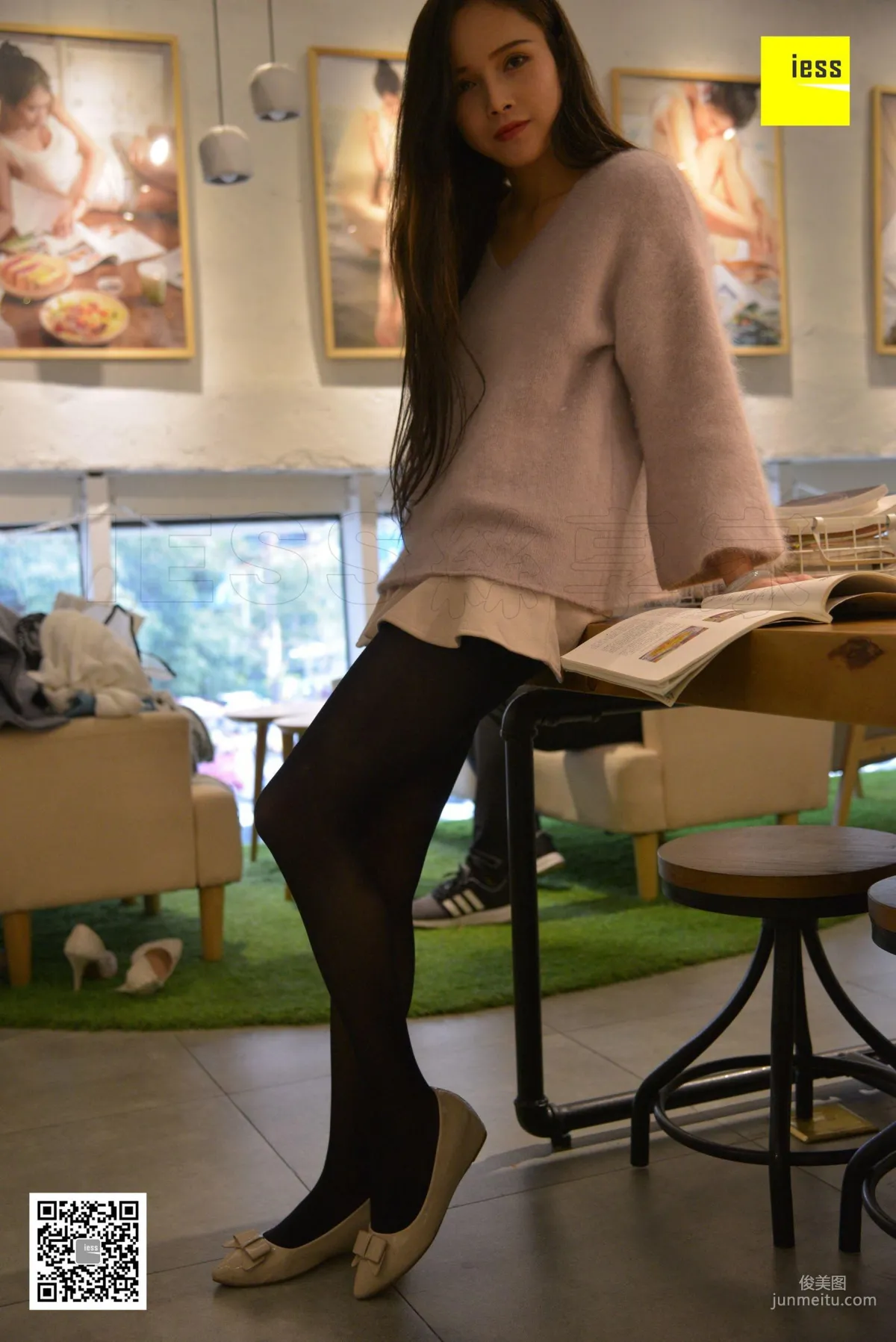 Xiao Yu, 50D Black Stockings and Flats [IESS] Stockings Lover 195 Photo Set photo 56