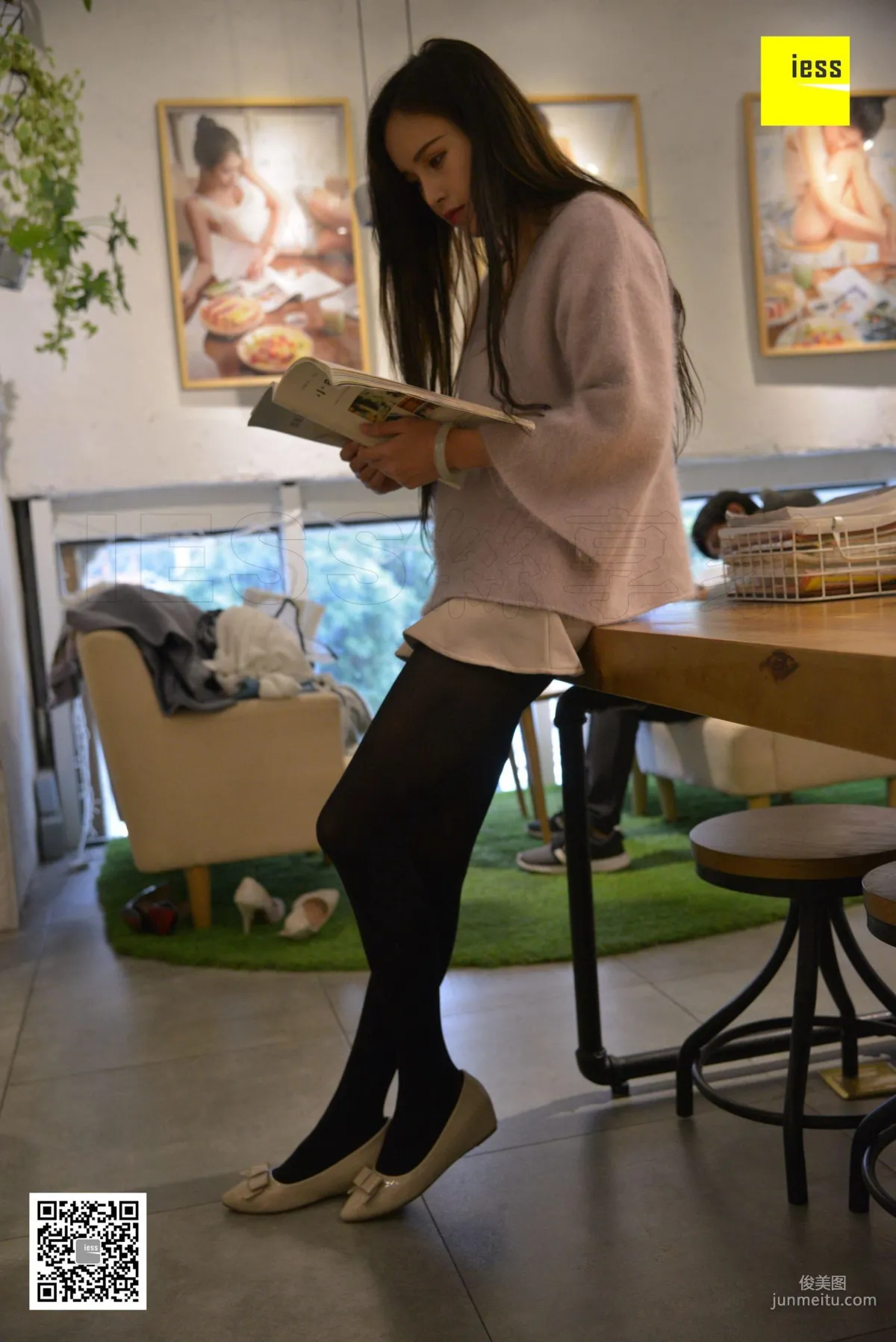 Xiao Yu, 50D Black Stockings and Flats [IESS] Stockings Lover 195 Photo Set photo 12