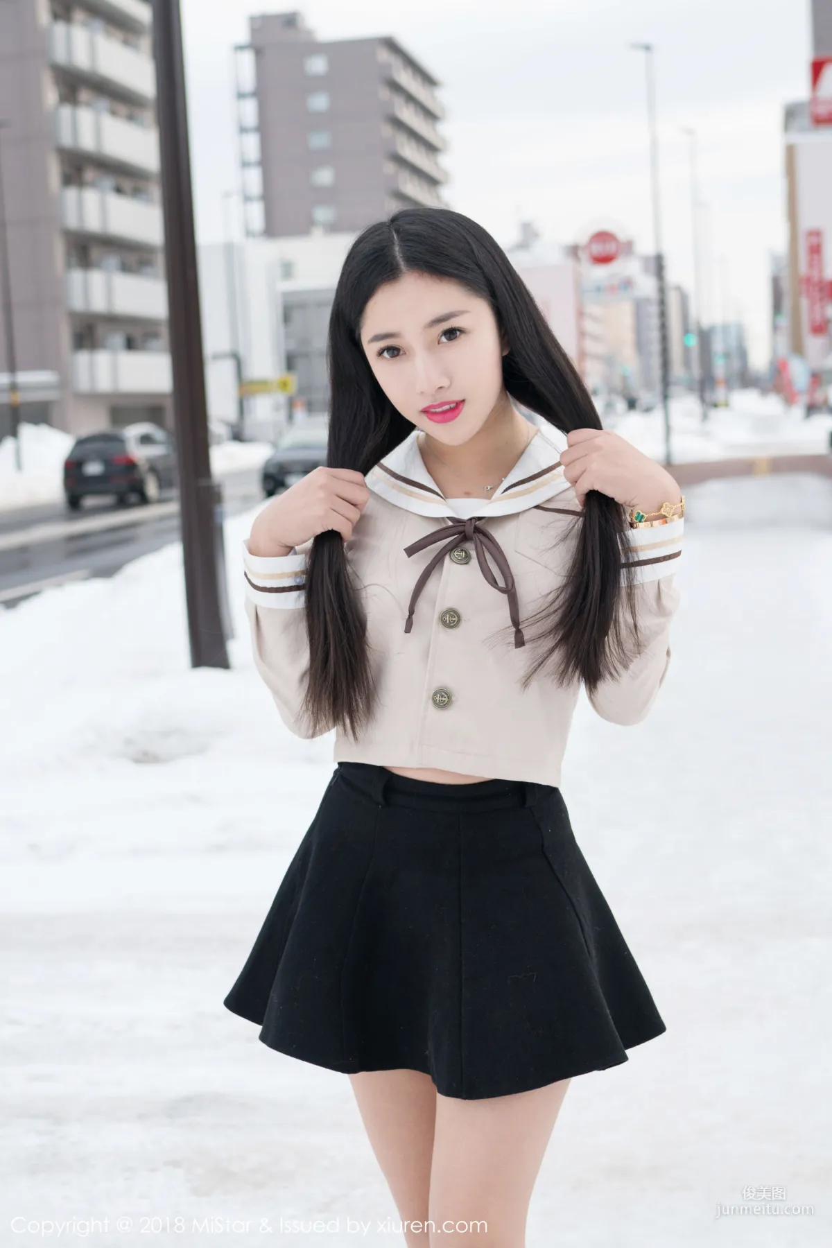 Chen Jiajia Tiffany, Beauty in the Snow and Sexy Dudou, [MiStar] VOL.216 Photo Set photo 3