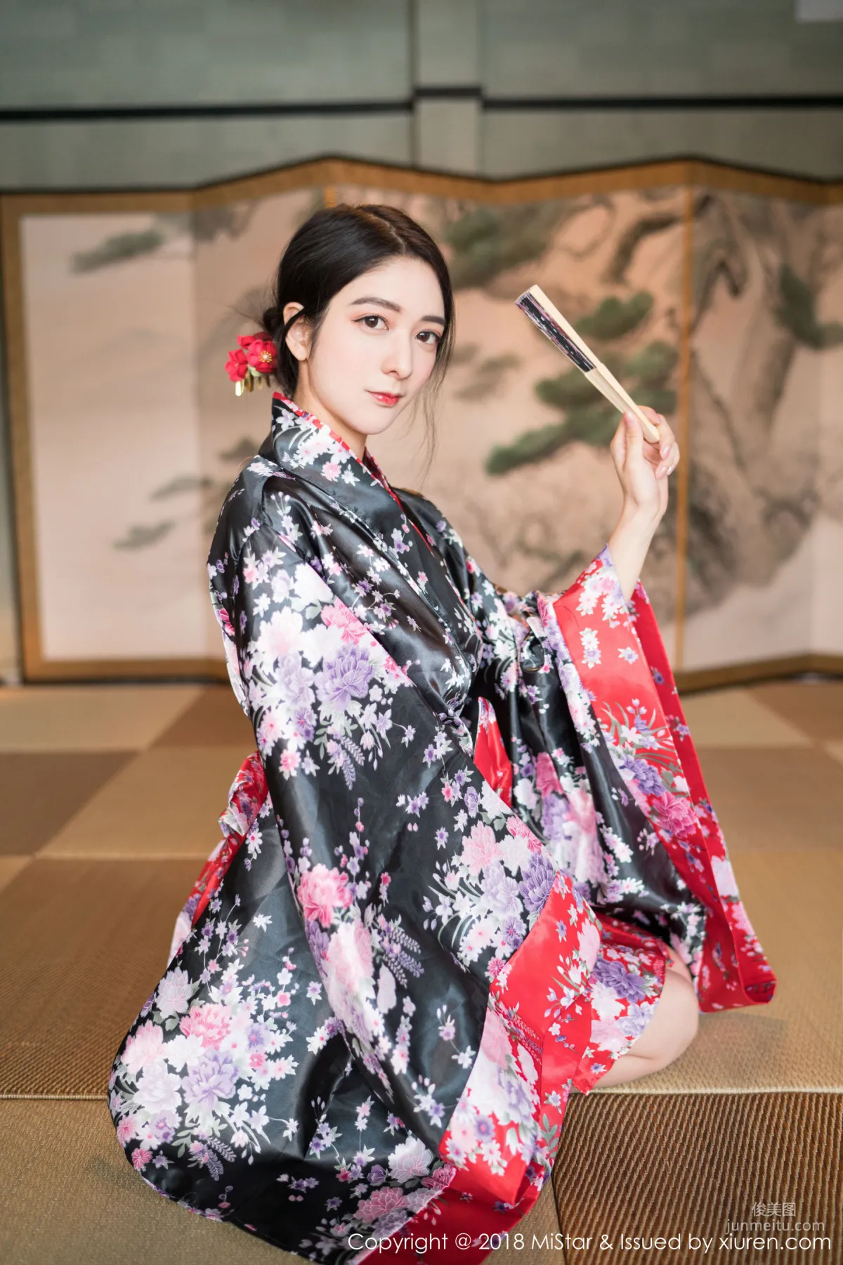 Xiao Reba, Open-Back Sweater + Kimono + OL Workplace [MiStar] VOL.213 Photo Set photo 9