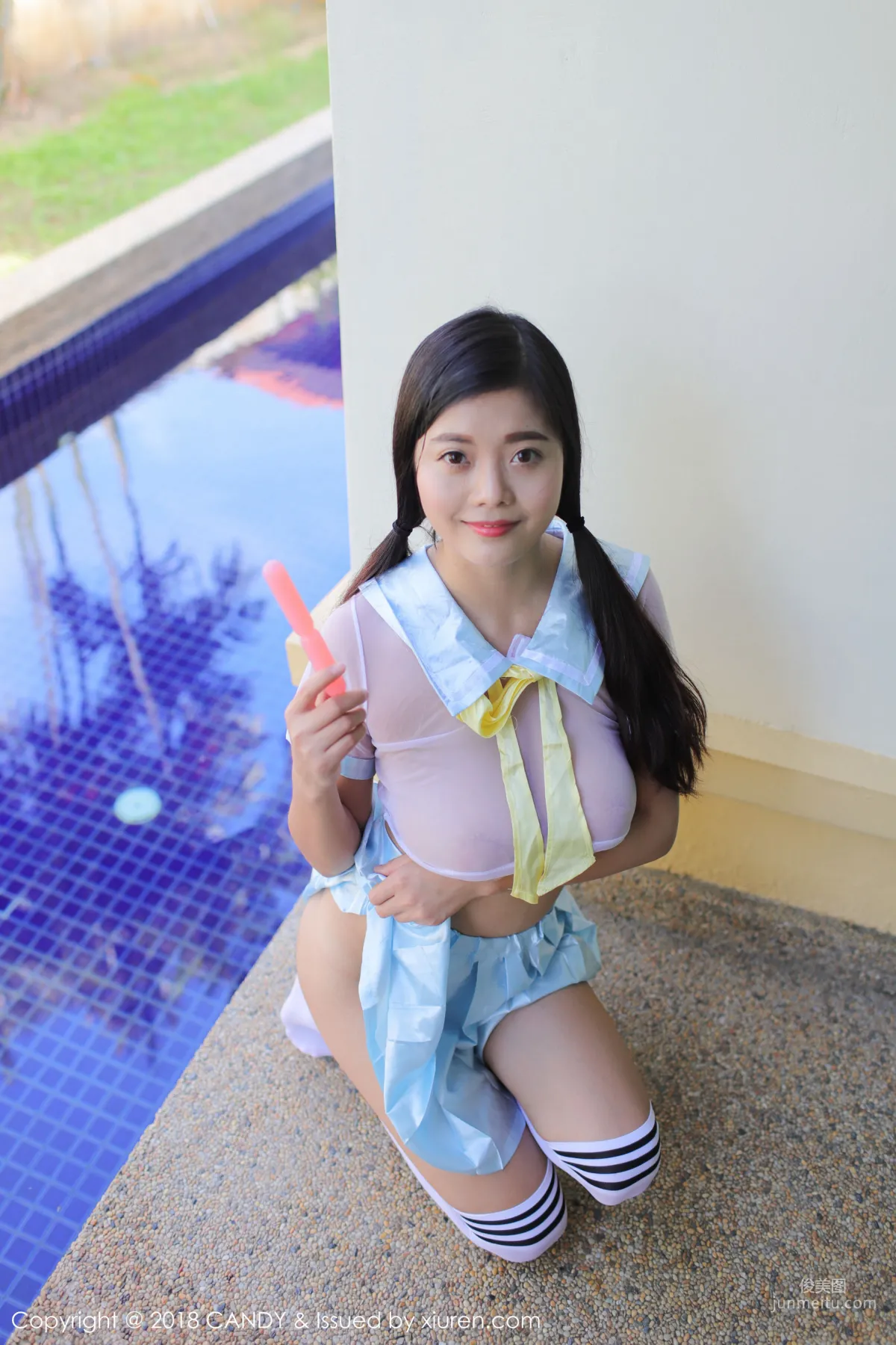 Mieko Linmei Huizi, Sexy Dudou + See-Through School Uniform [Candy] VOL.057 Photo Set photo 26