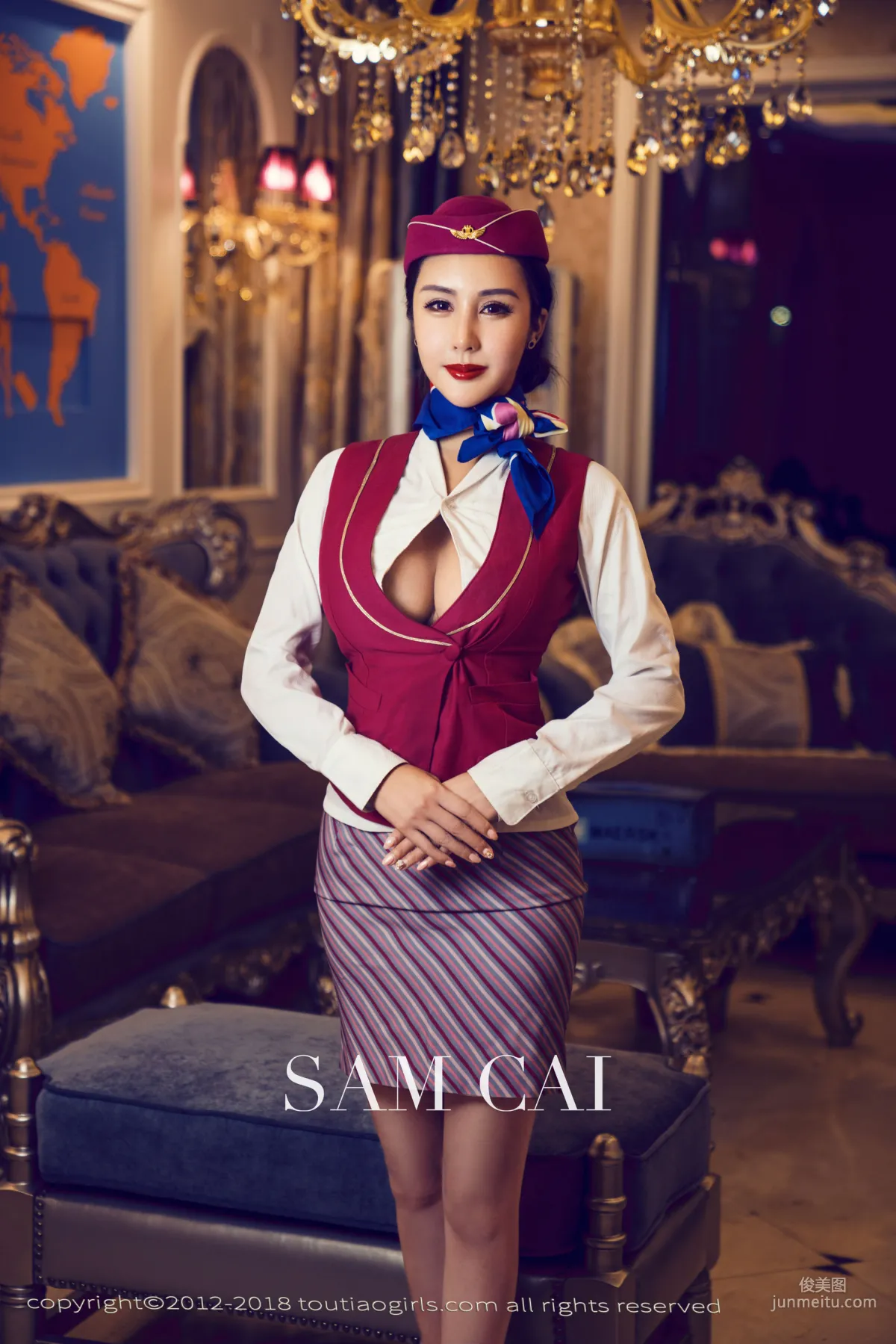 Teacher Cai Private Flight Attendant [TouTiao Goddess] Photo Set photo 2