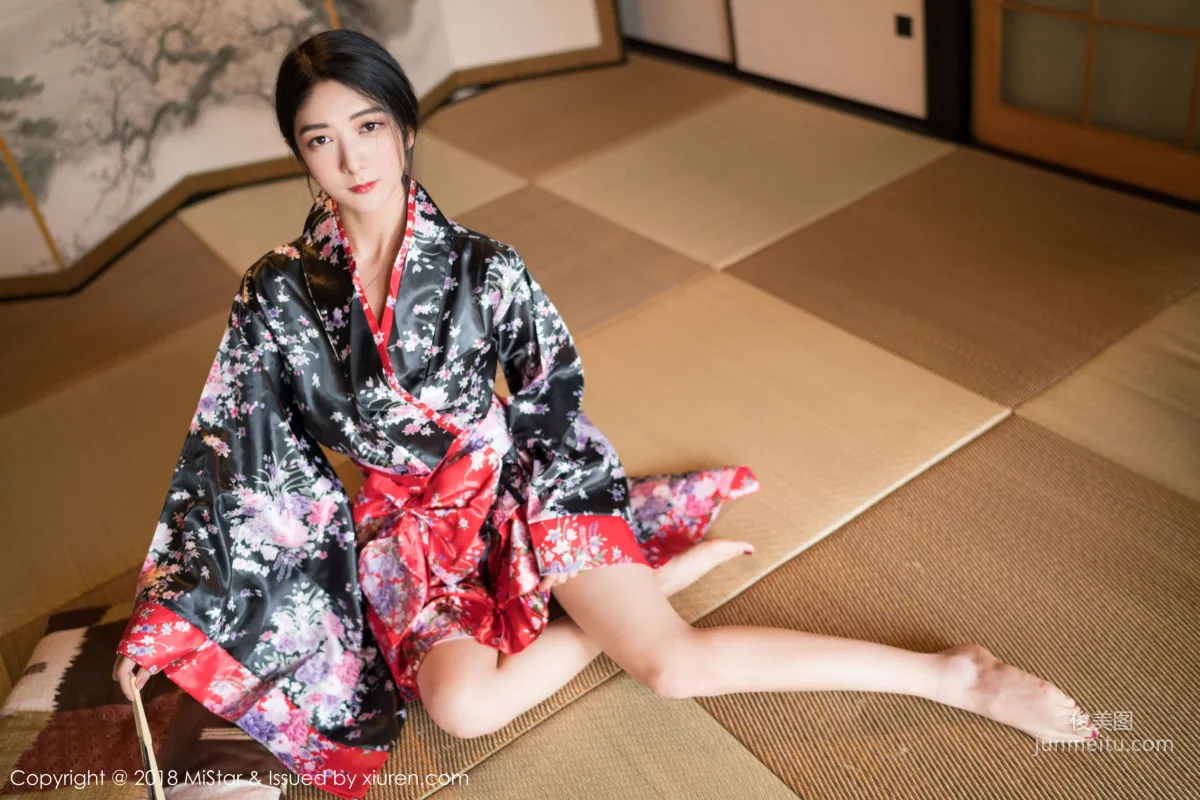 Xiao Reba, Open-Back Sweater + Kimono + OL Workplace [MiStar] VOL.213 Photo Set photo 13