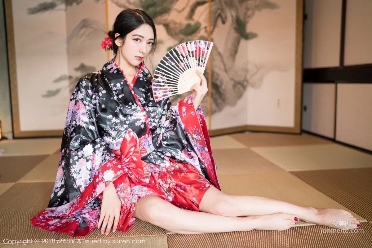 Xiao Reba, Open-Back Sweater + Kimono + OL Workplace [MiStar] VOL.213 Photo Set photo 10