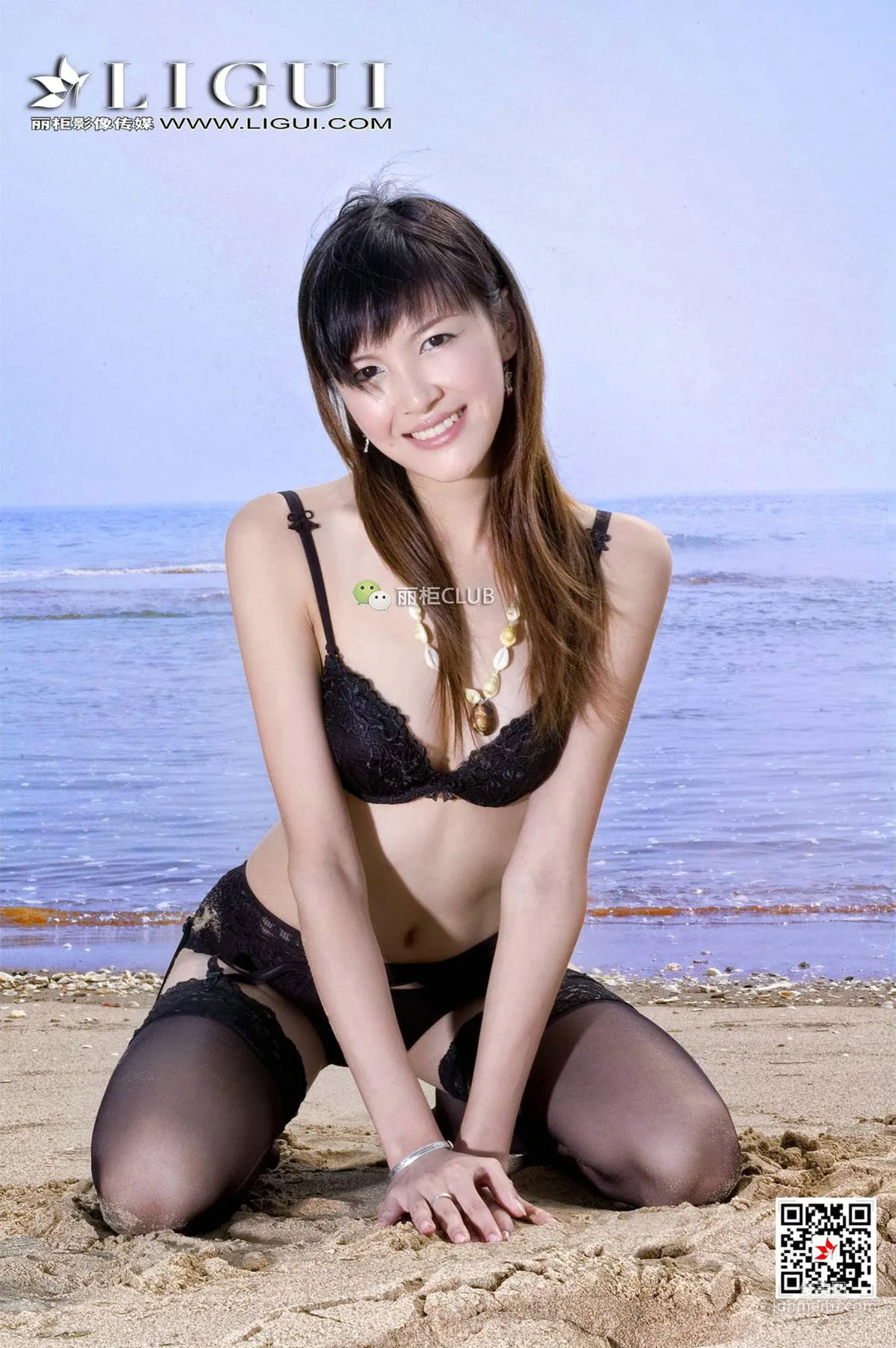 腿模菲兒《沙灘黑絲》 [麗櫃Ligui] 寫真集 8