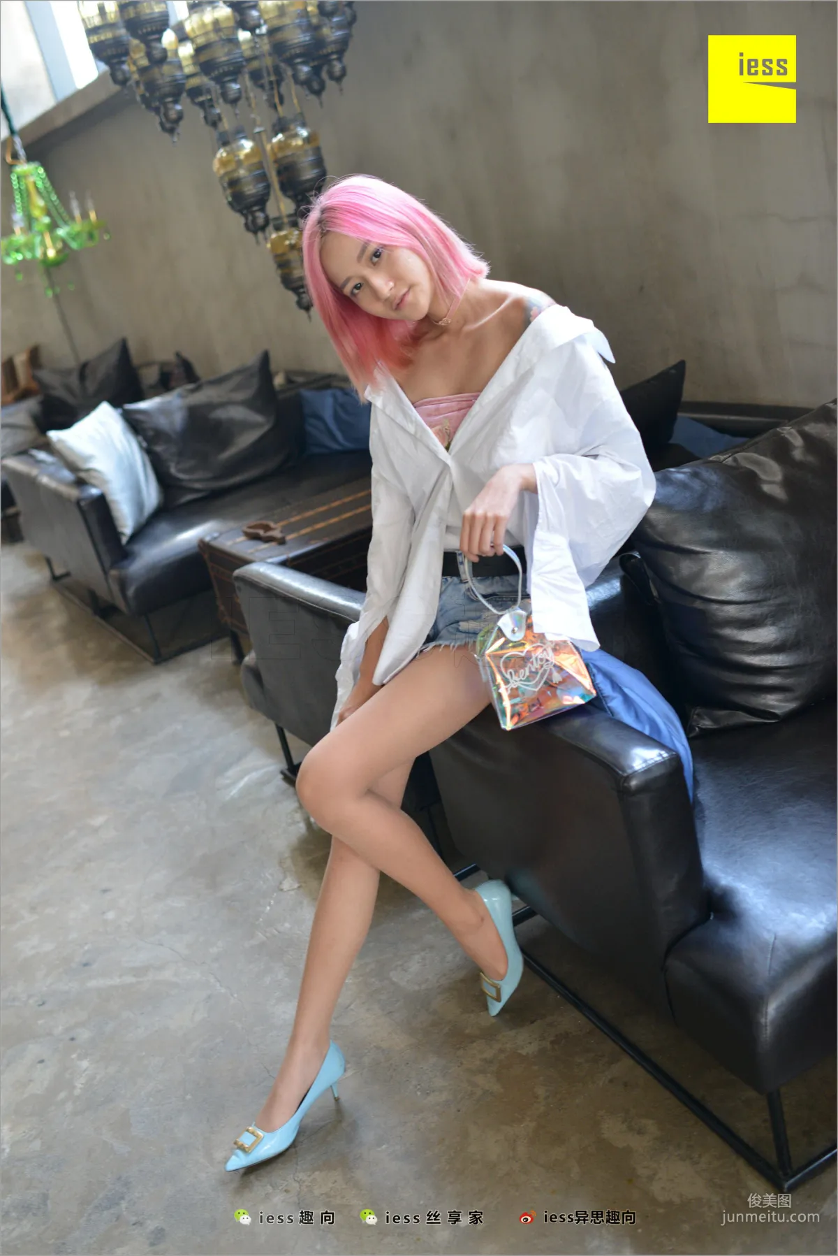 Xiao Xiao "Black Stockings Goddess's Red Blue Yellow" [IESS] Silk Stockings Bento 228 Photo Set photo 39